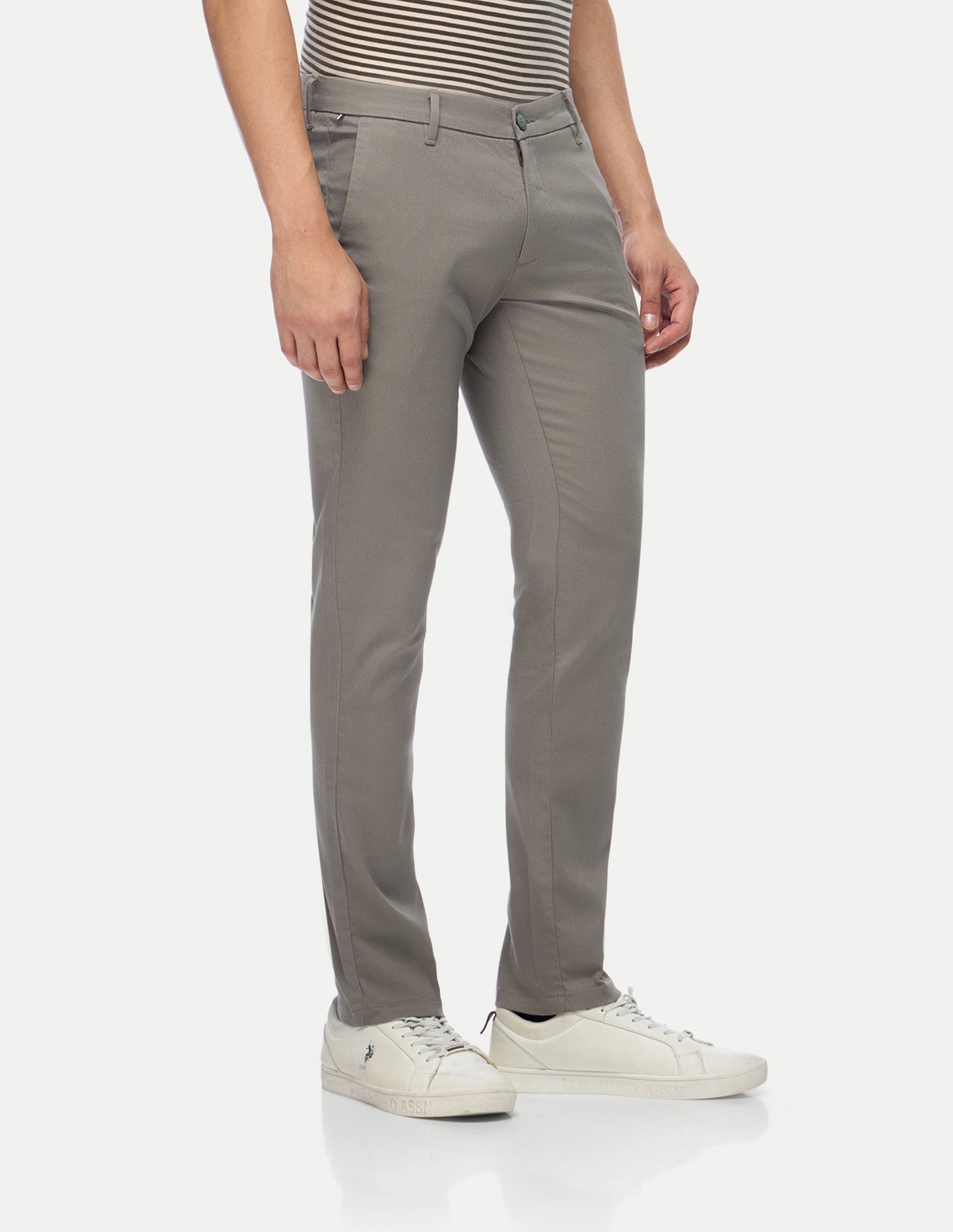 Denver Slim Fit Satin Trousers Grey - U.S. Polo Assn. India | Large