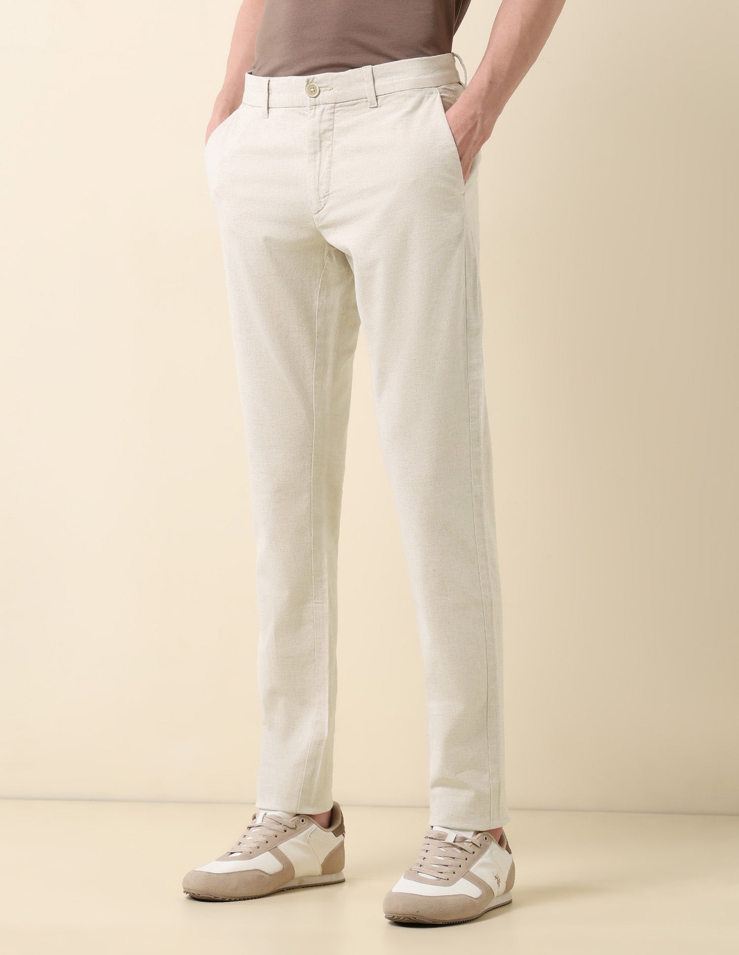 Austin Slim Fit Satin Trousers Grey - U.S. Polo Assn. India | Large