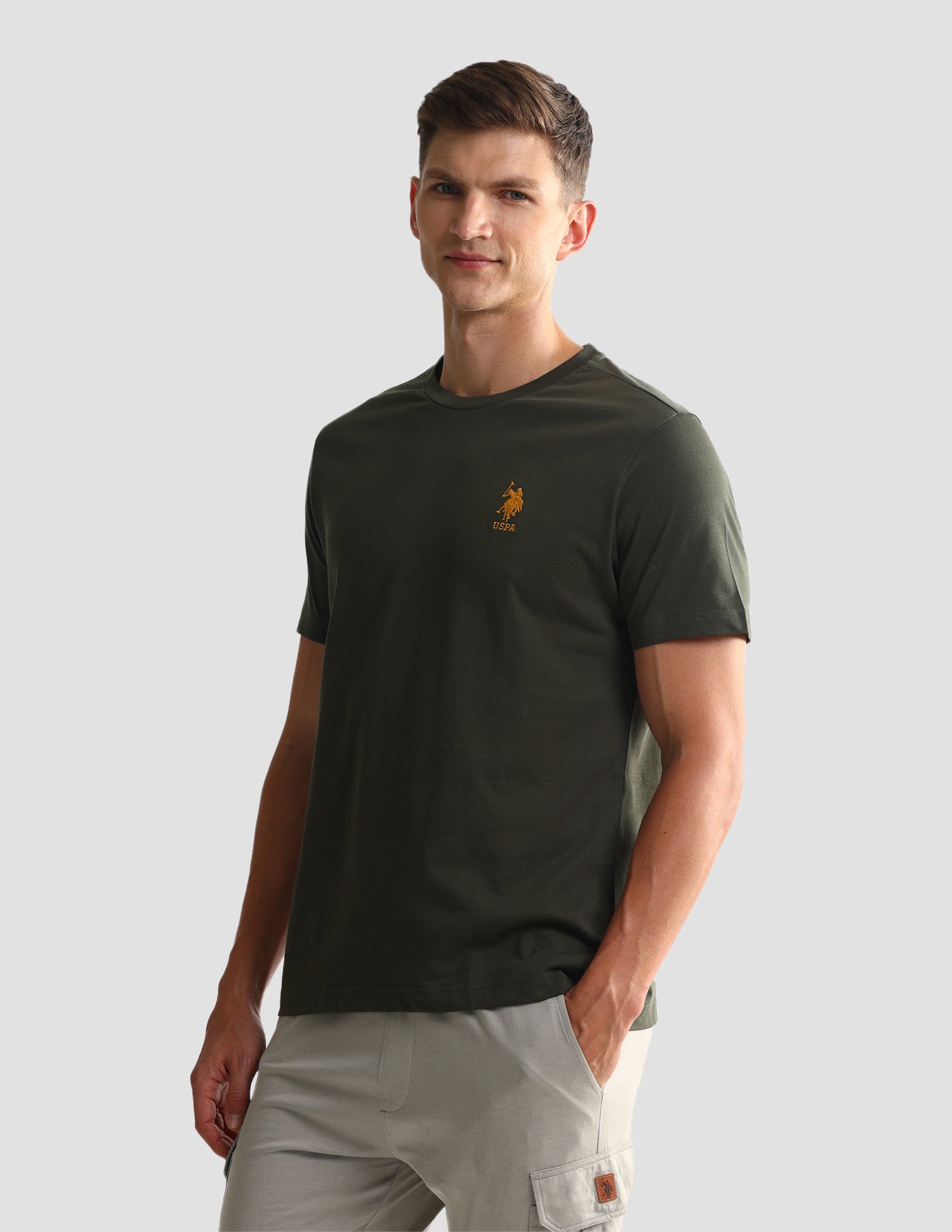 Tonal Logo Cotton 1633 Lounge T-Shirt - Pack Of 2 Blue Mel and White - U.S. POLO ASSN. | Large