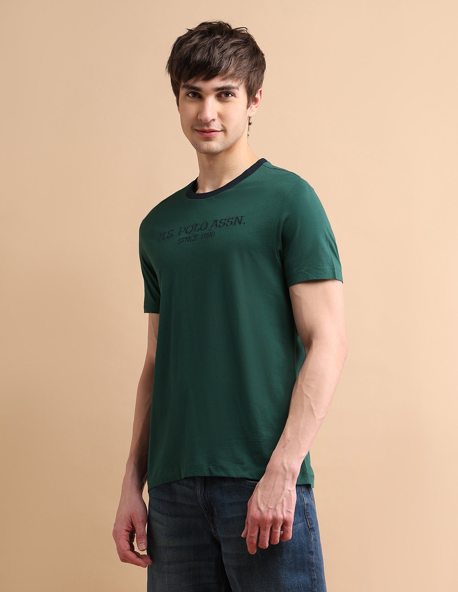 Embroidered Logo T-Shirt Green - U.S. POLO ASSN. | Large