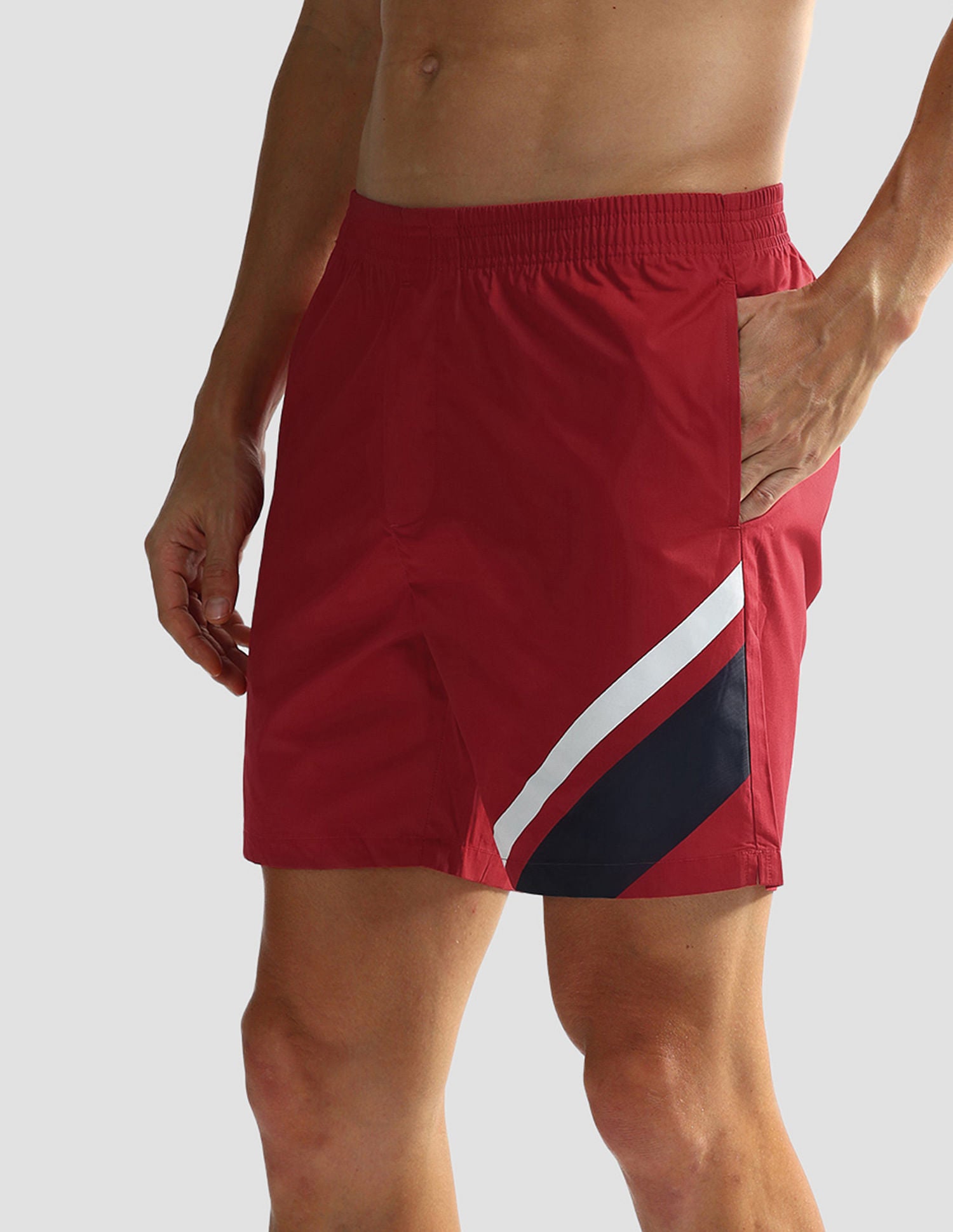 Mid Rise Solid OEX06 Shorts - Pack Of 1 Red Paneled - U.S. POLO ASSN. | Large