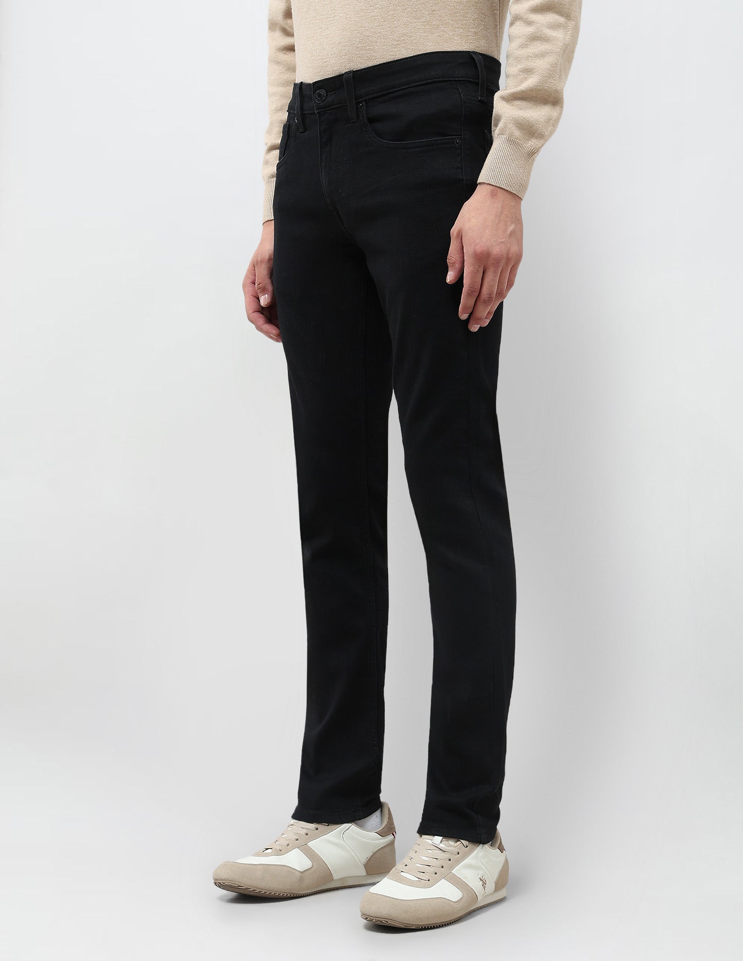 Regallo Skinny Fit Mid Rise Jeans Black - U.S. Polo Assn. India | Large