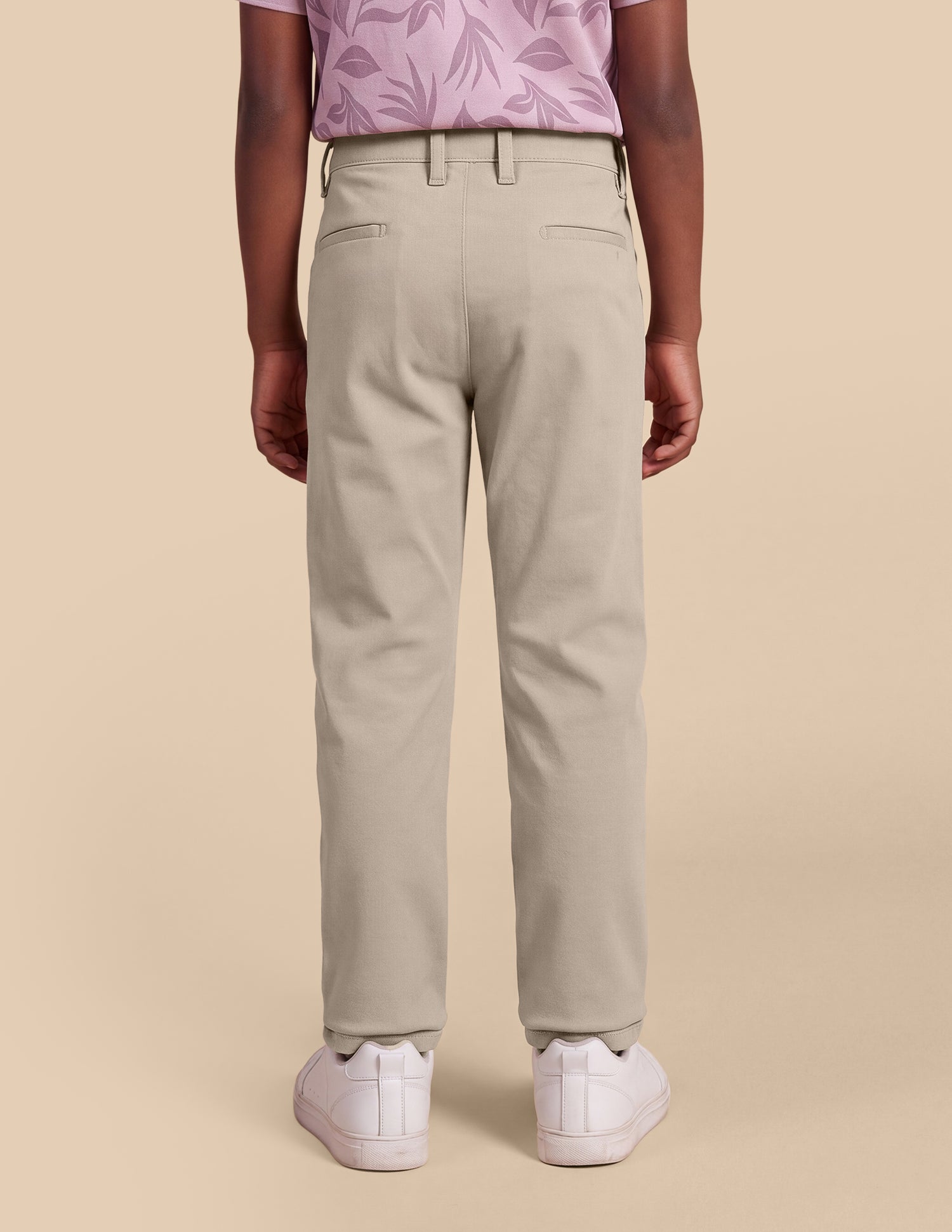 Solid Slim Fit Trousers Stone - U.S. Polo Assn. India | Large