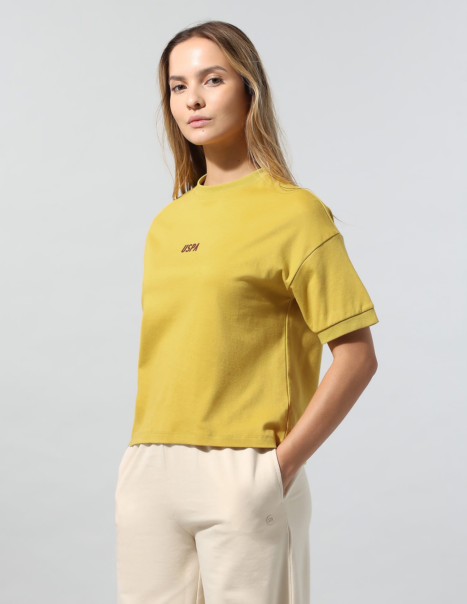 Brand Printed Relaxed T-Shirt Yellow - U.S. Polo Assn. India | Large