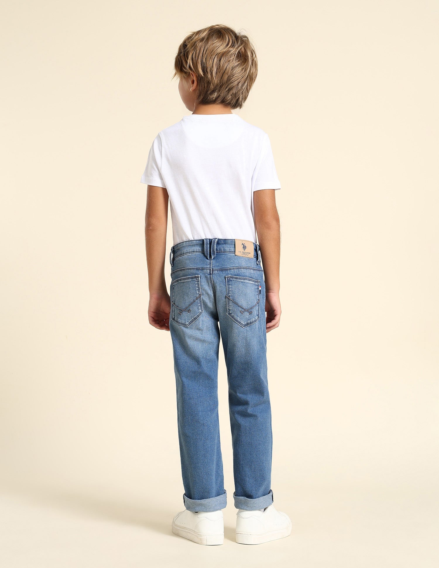 Boys Relaxed Fit Blue Jeans Light Blue - U.S. POLO ASSN. | Large