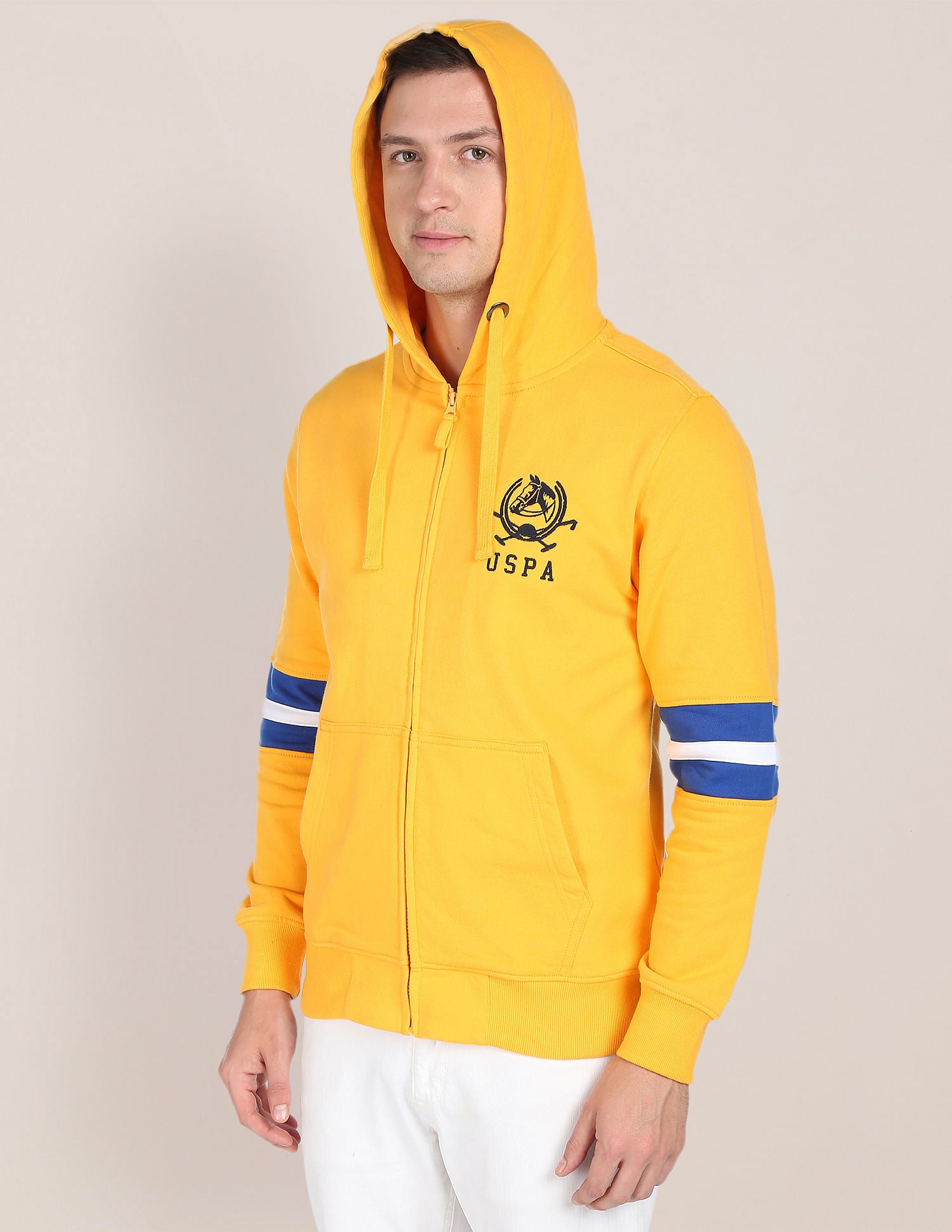 Cotton Colour Block Sweatshirt Chrome Yellow - U.S. POLO ASSN. | Large