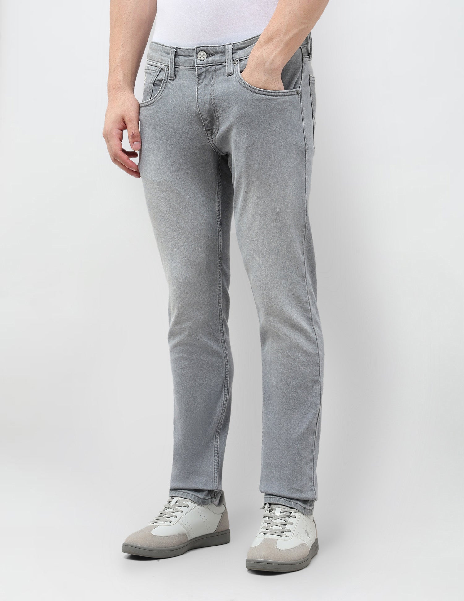 Brandon Slim Tapered Fit Grey Jeans Grey - U.S. POLO ASSN. | Large