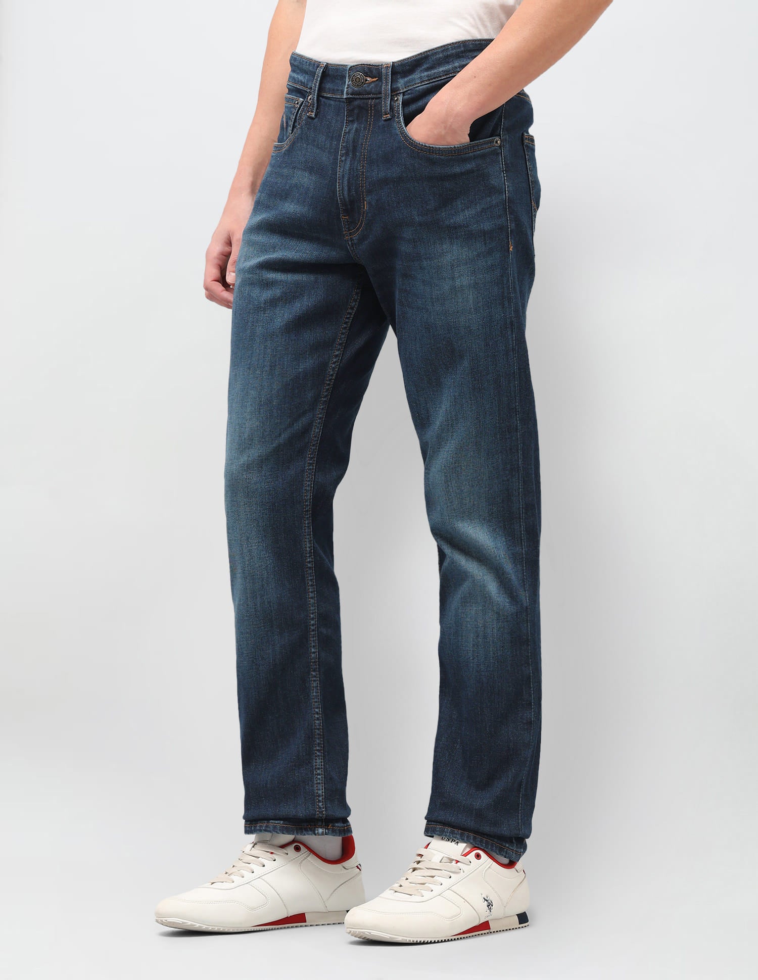 Solid Slim Fit Jeans Blue - U.S. Polo Assn. India | Large