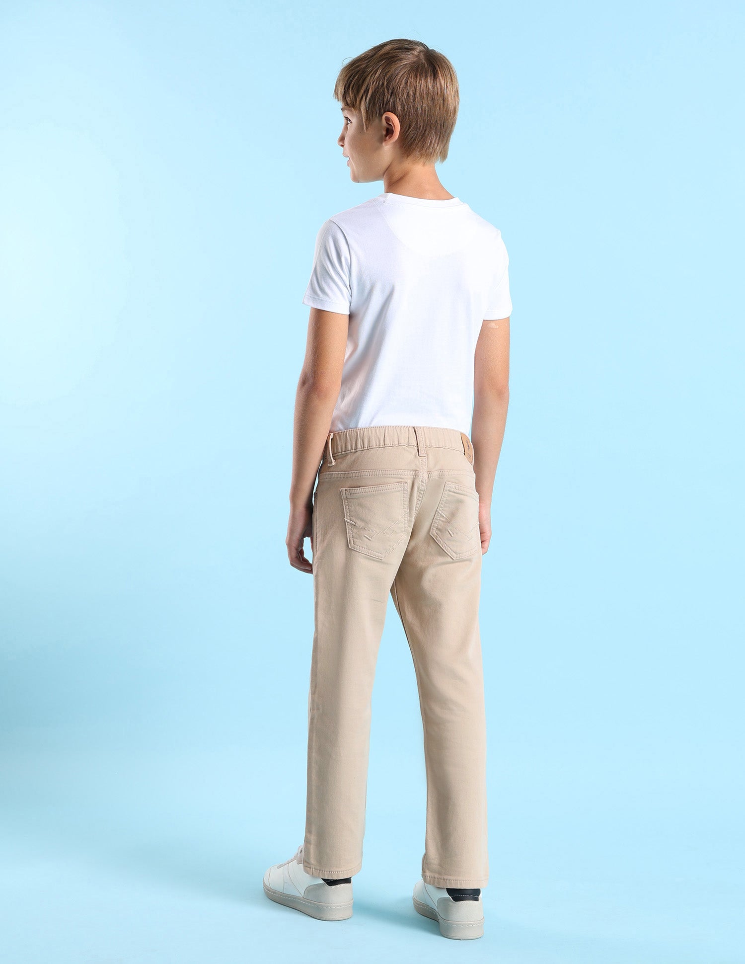 Boys Relaxed Fit Mid Rise Jeans Light Khaki - U.S. POLO ASSN. | Large