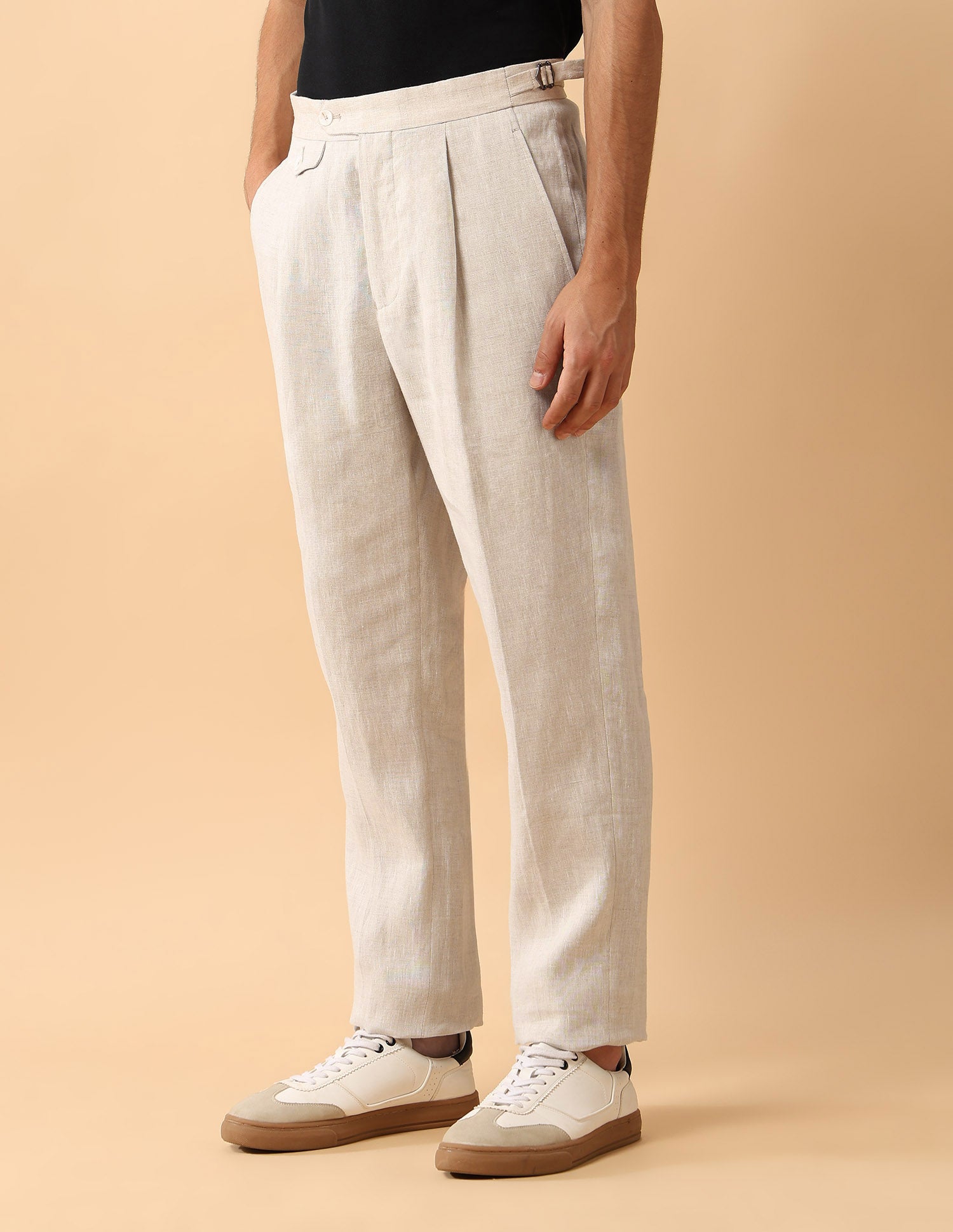 Pacho X High Rise Riley Straight Fit Trouser Beige - U.S. Polo Assn. India | Large