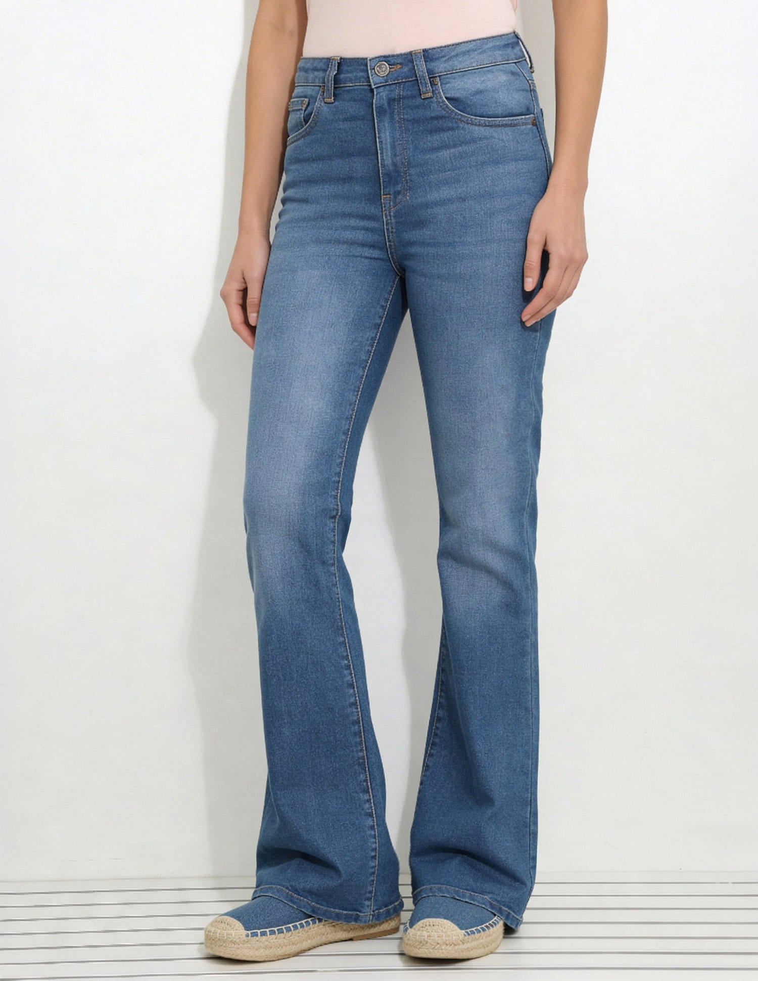 High Rise Flared Fit Jeans Blue - U.S. Polo Assn. India | Large