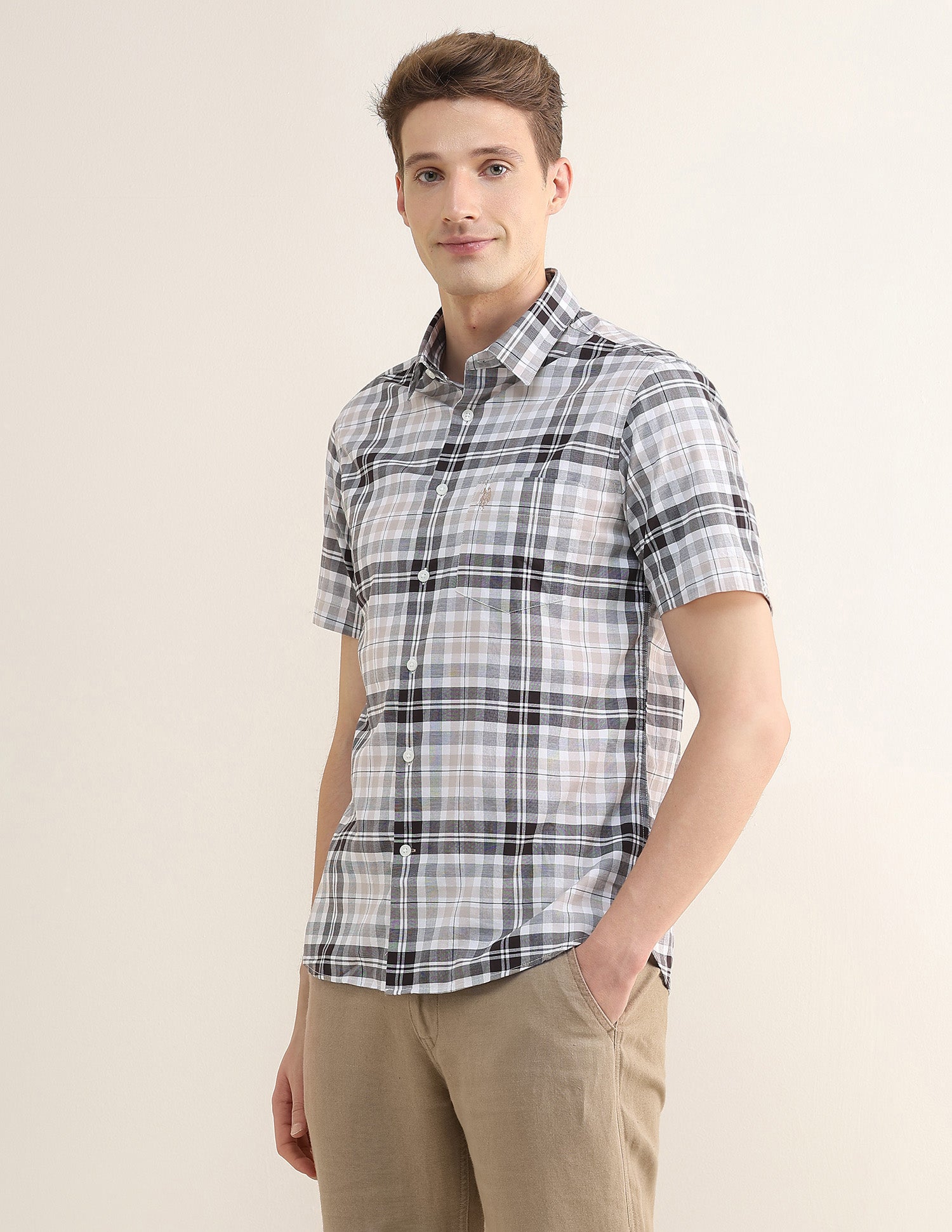 Tartan Checked Regular Fit Shirt Brown - U.S. Polo Assn. India | Large