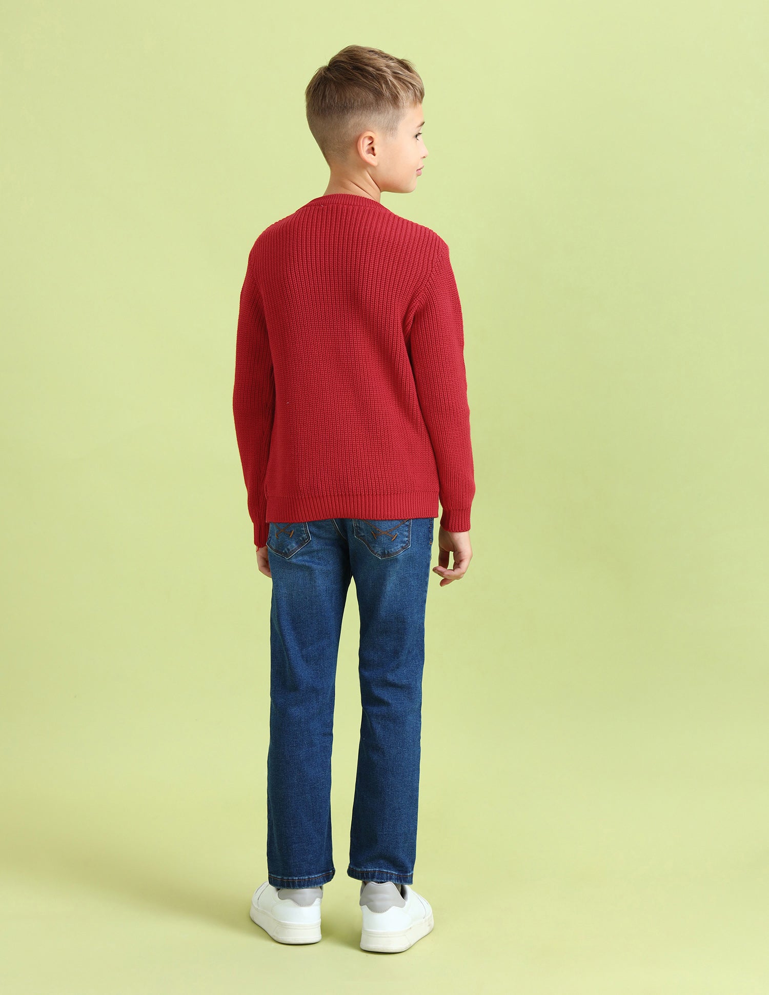 Boys Printed Regular Fit Sweater True Red - U.S. POLO ASSN. | Large