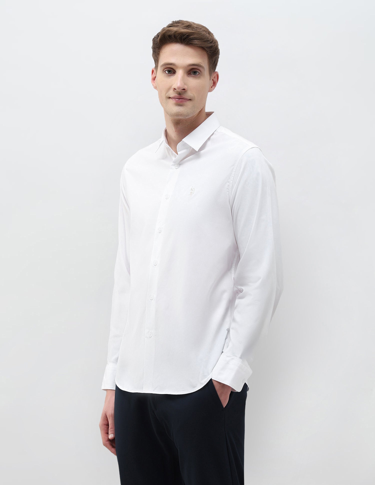 Solid Tailored Fit Shirt White - U.S. Polo Assn. India | Large