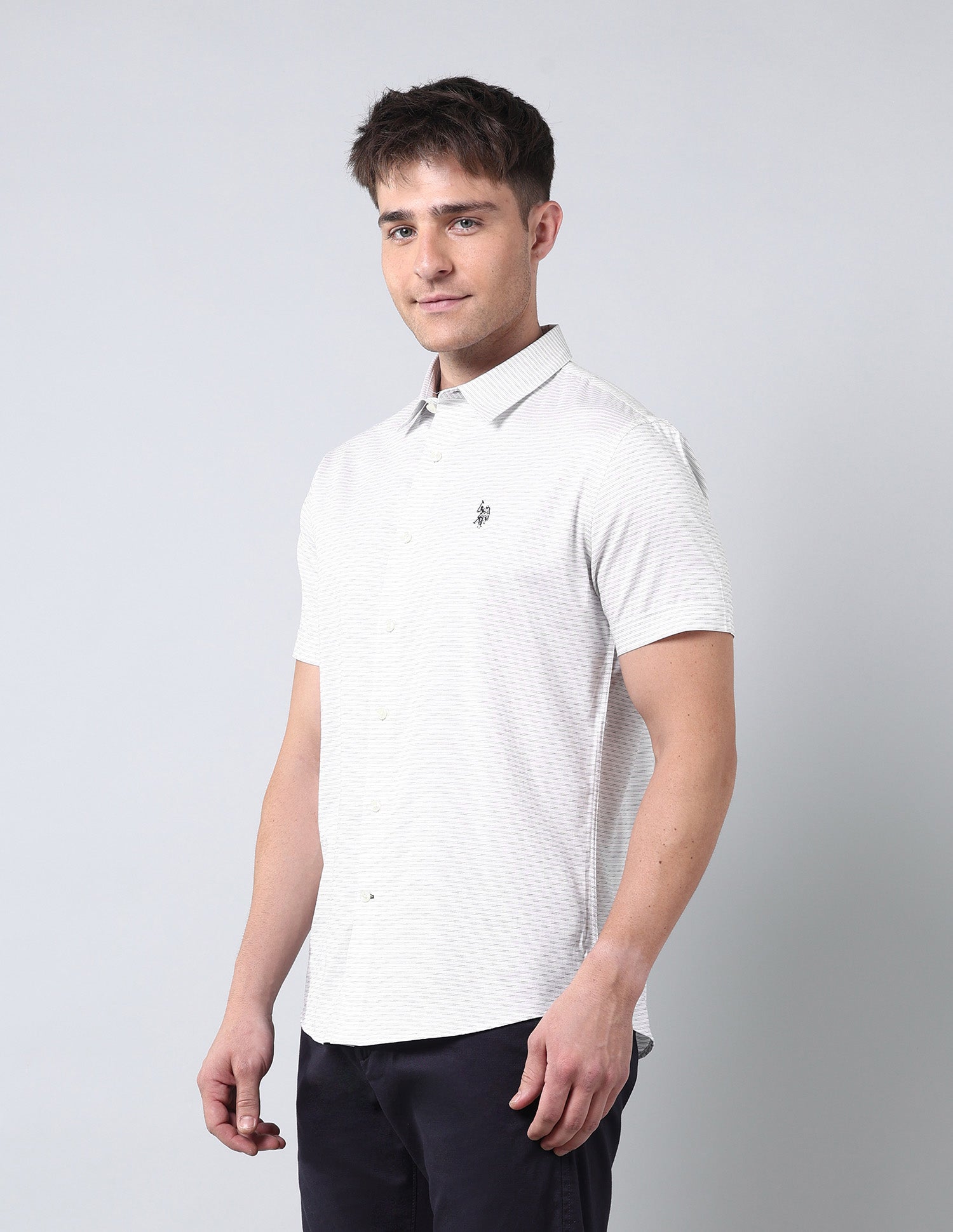 All Over Printed Dobby Shirt White - U.S. Polo Assn. India | Large