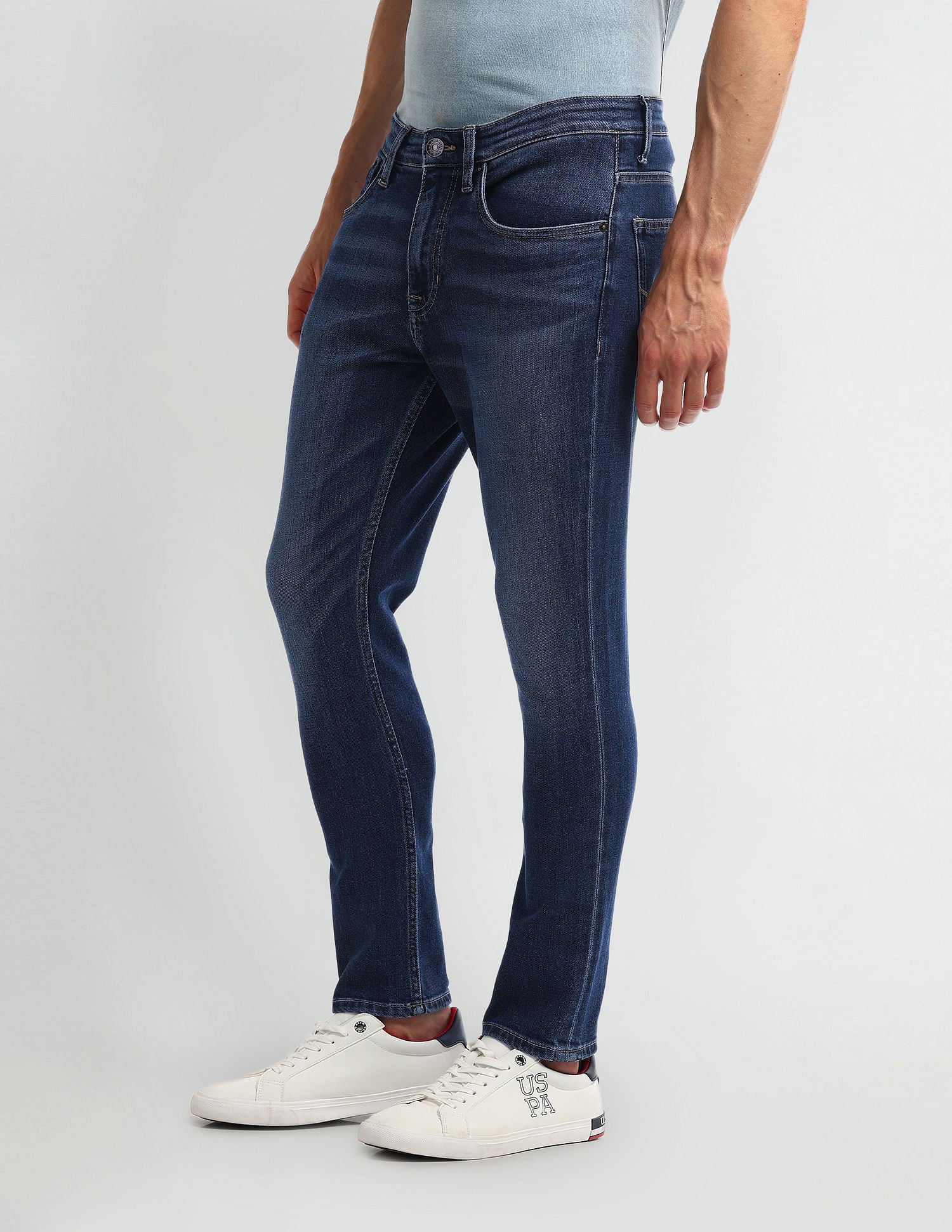 Henry Tapered Cropped Fit Blue Jeans Dark-Blue - U.S. POLO ASSN. | Large