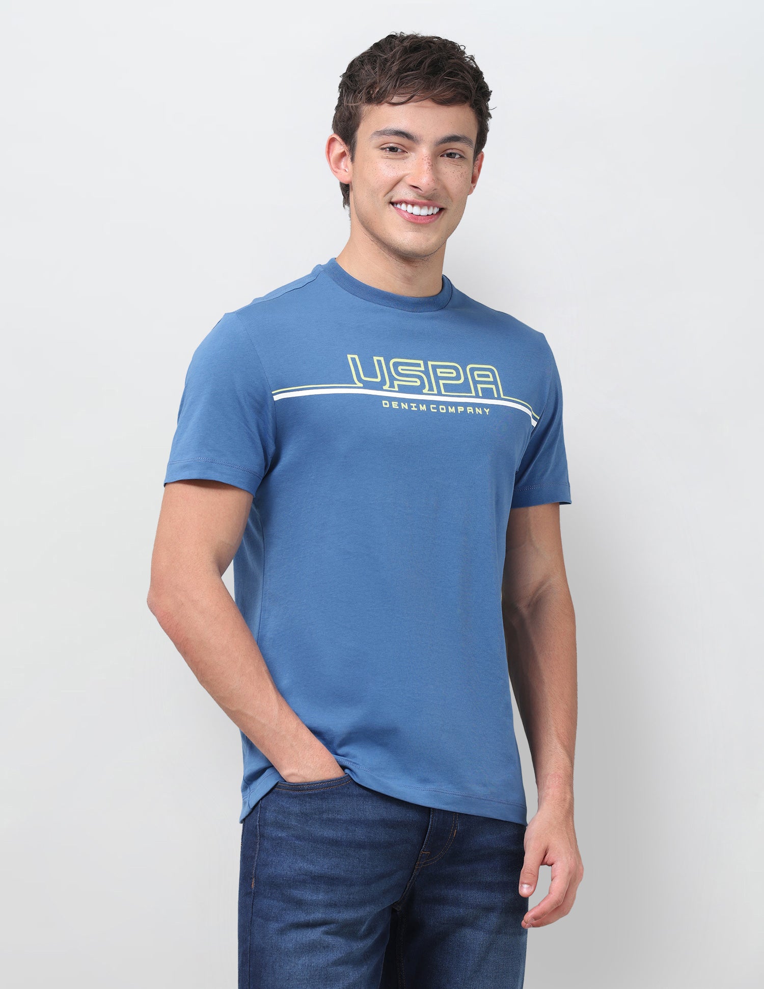 Brand Printed Regular Fit T-Shirt Dark Blue - U.S. Polo Assn. India | Large