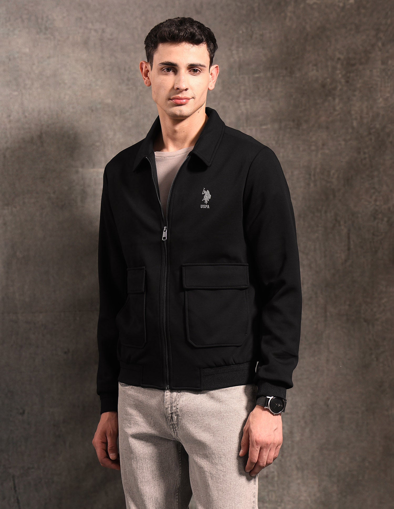 Regular Fit Black & Gold Jacket Black - U.S. POLO ASSN. | Large