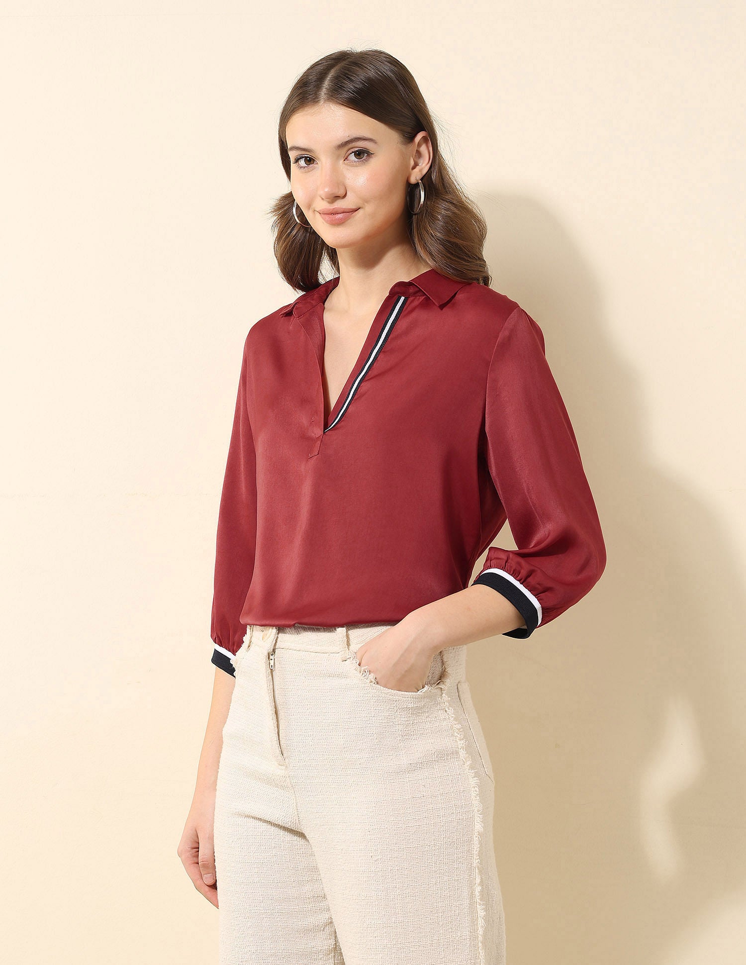 Satin Solid Shirt Red - U.S. POLO ASSN. | Large