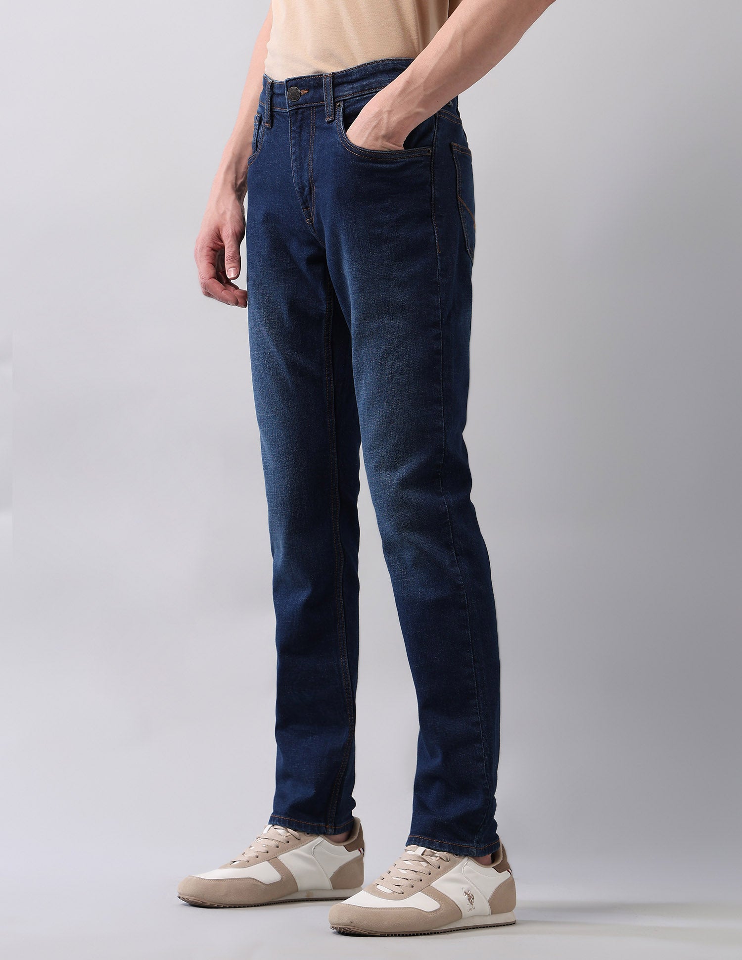 Brandon Slim Tapered Fit Blue Jeans Blue - U.S. POLO ASSN. | Large