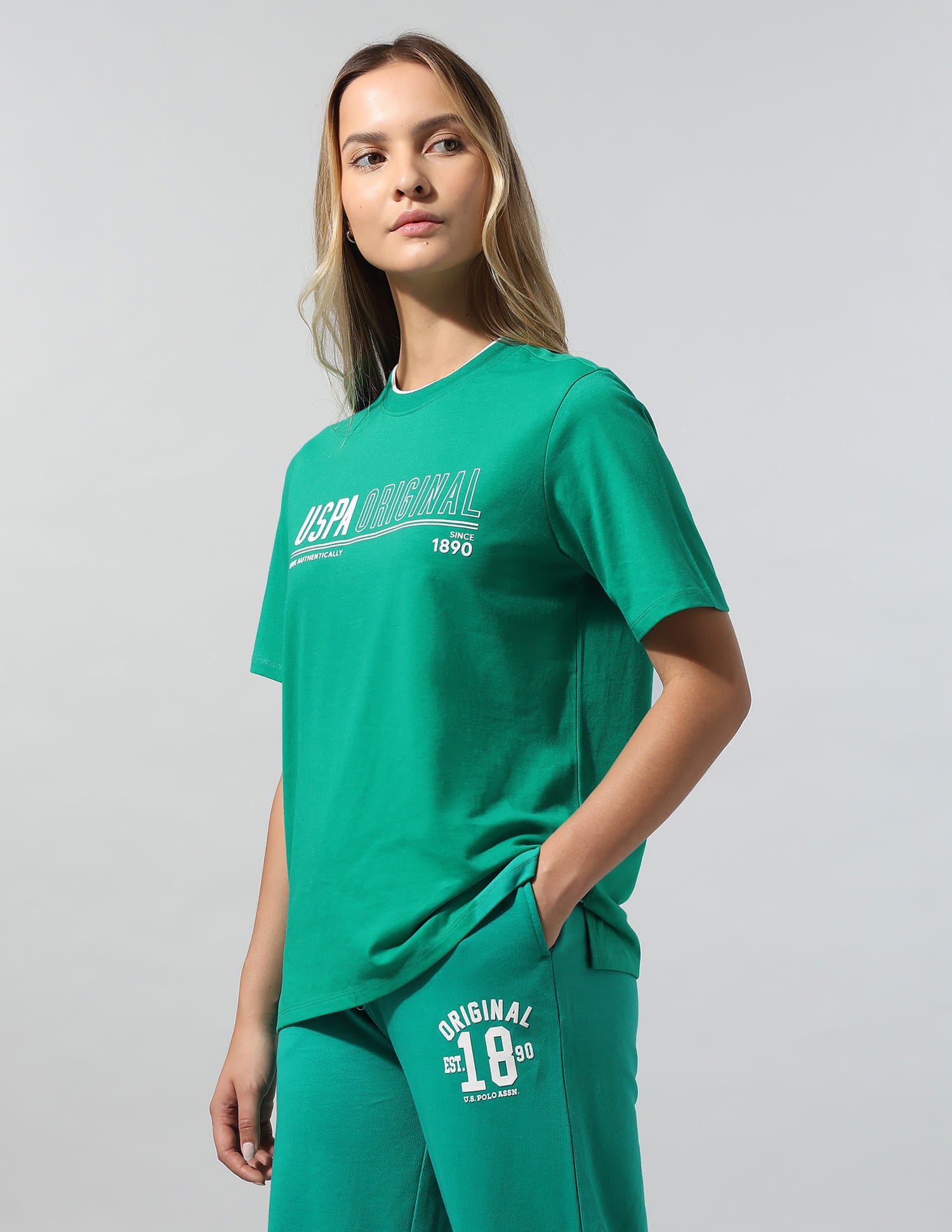 Shrunken Regular Fit T-Shirt Green - U.S. Polo Assn. India | Large