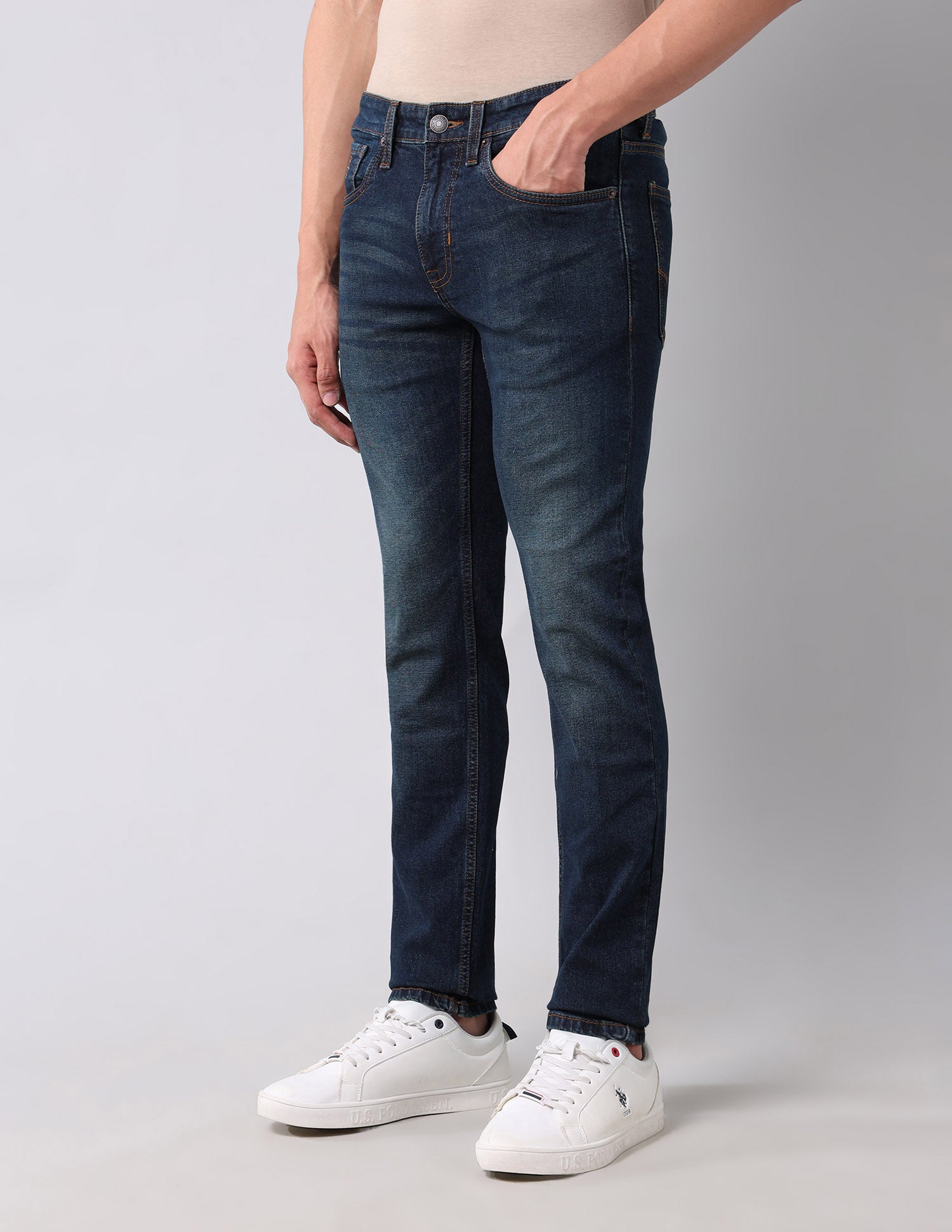 Regallo Skinny Fit Blue Jeans Dark Wash - U.S. Polo Assn. India | Large