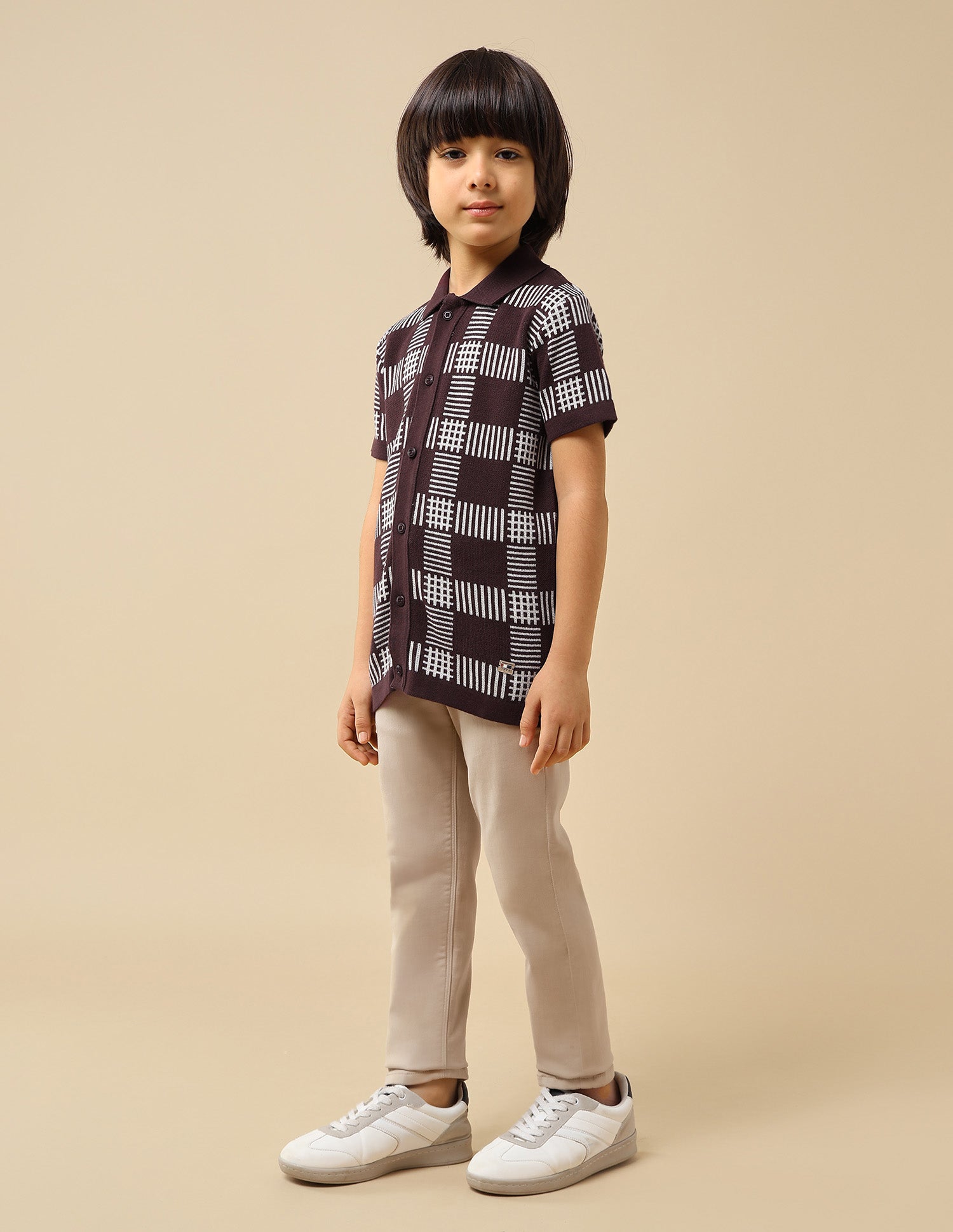 Boys Textured Regular Fit Polo Shirt Dark Brown - U.S. POLO ASSN. | Large