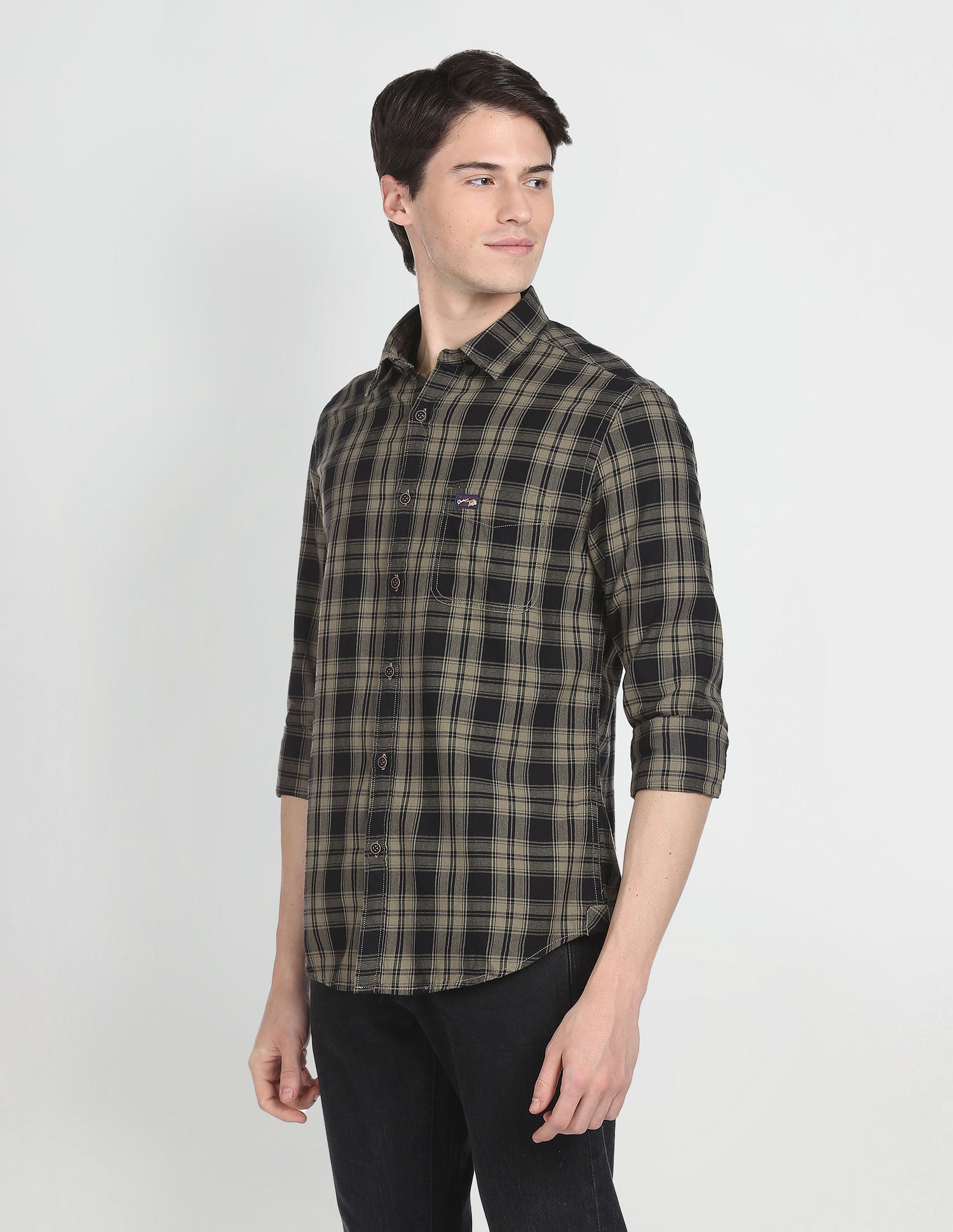 Tartan Check Cotton Casual Shirt Black - U.S. Polo Assn. India | Large