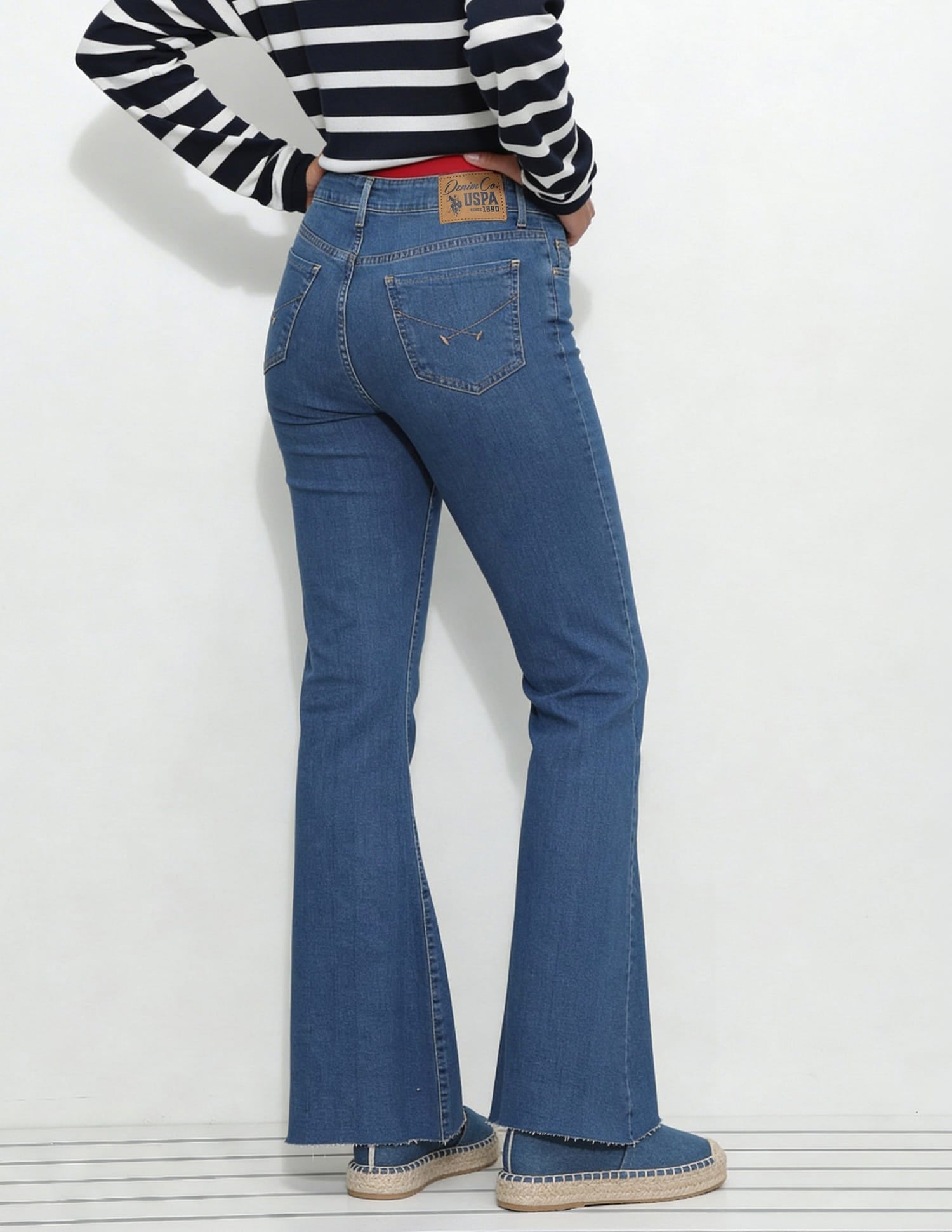 High Rise Extreme Flared Fit Jeans Blue - U.S. Polo Assn. India | Large