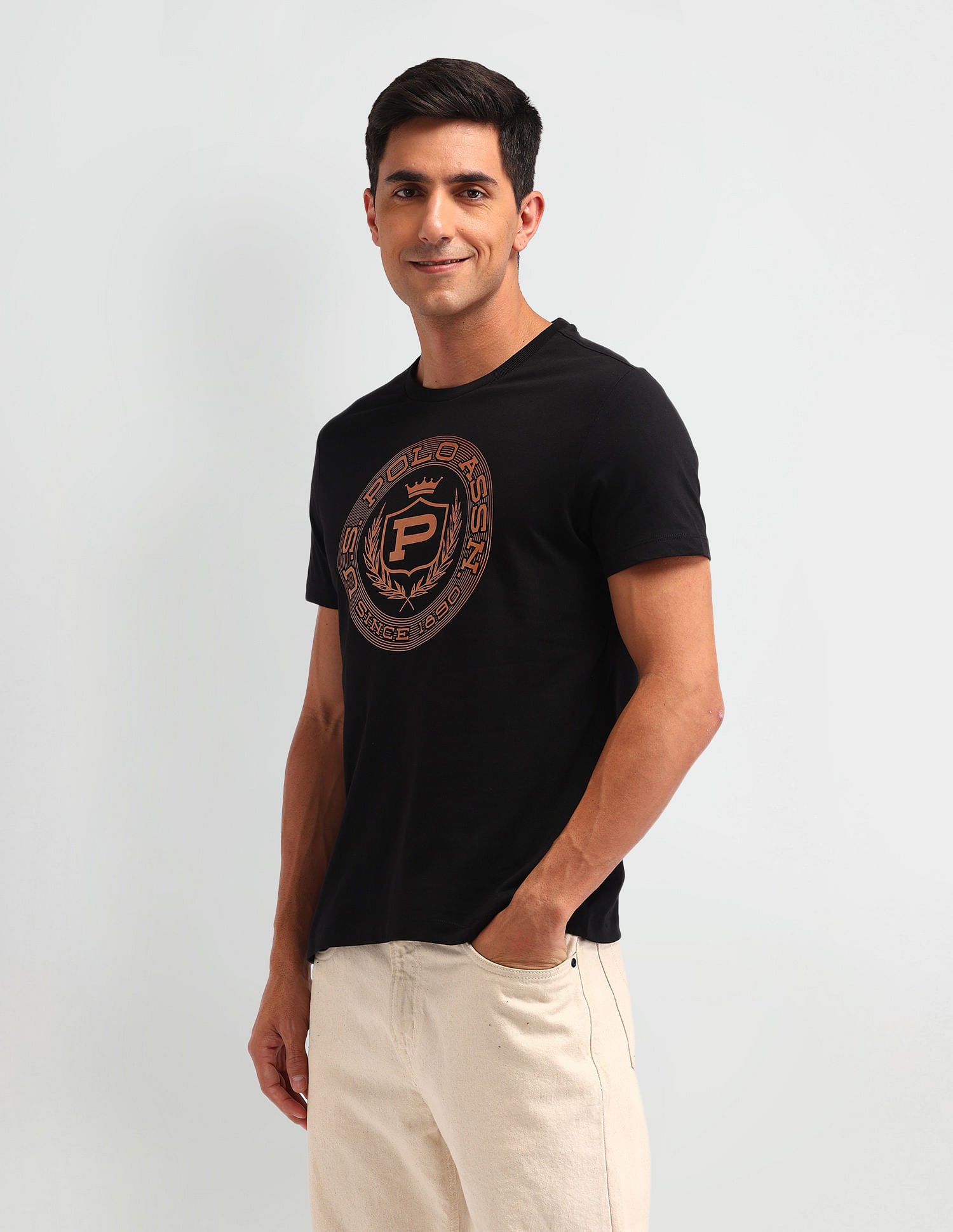 Collegiate Muscle Fit Brand T-Shirt Black - U.S. POLO ASSN. | Large