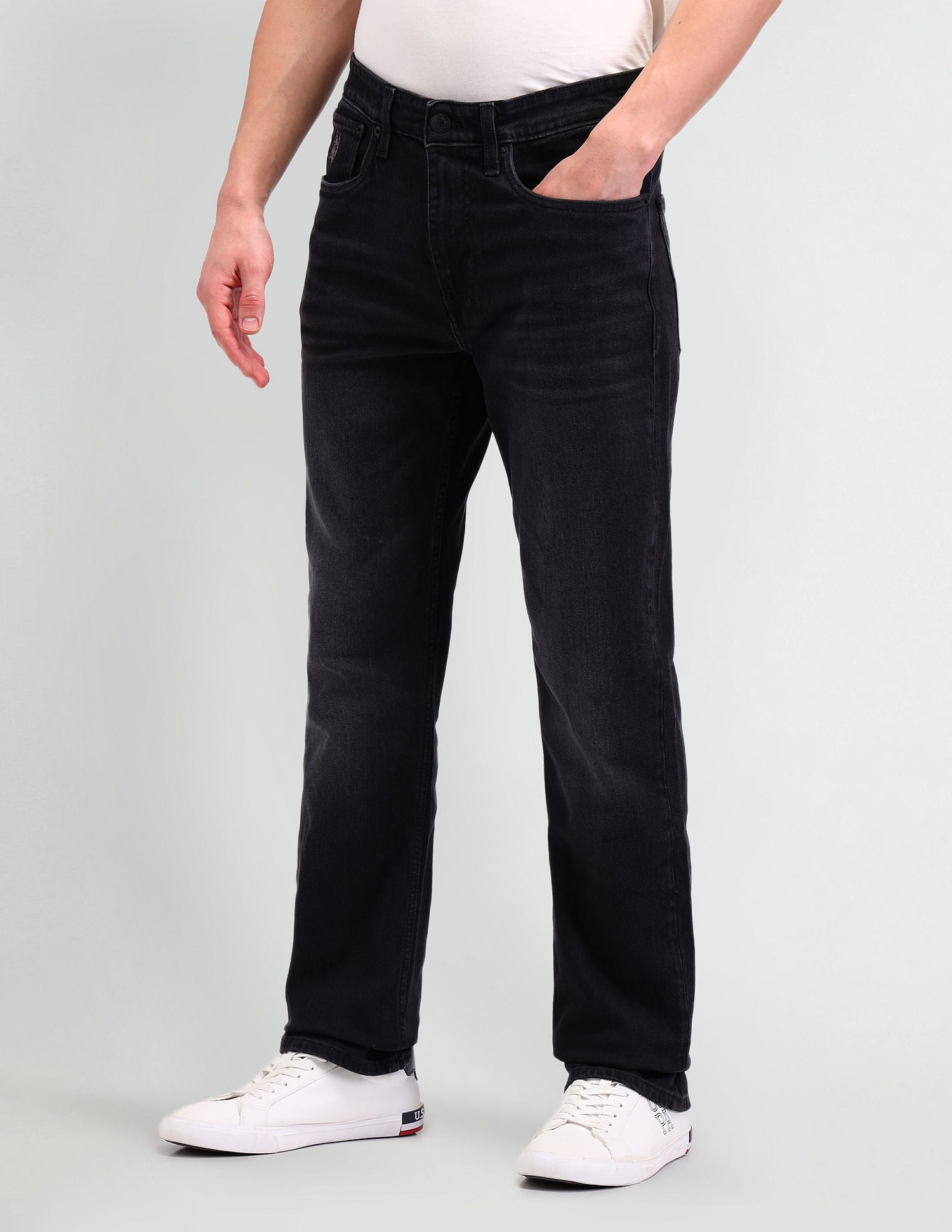 Harold Slim Straight Fit Black Jeans Black - U.S. POLO ASSN. | Large