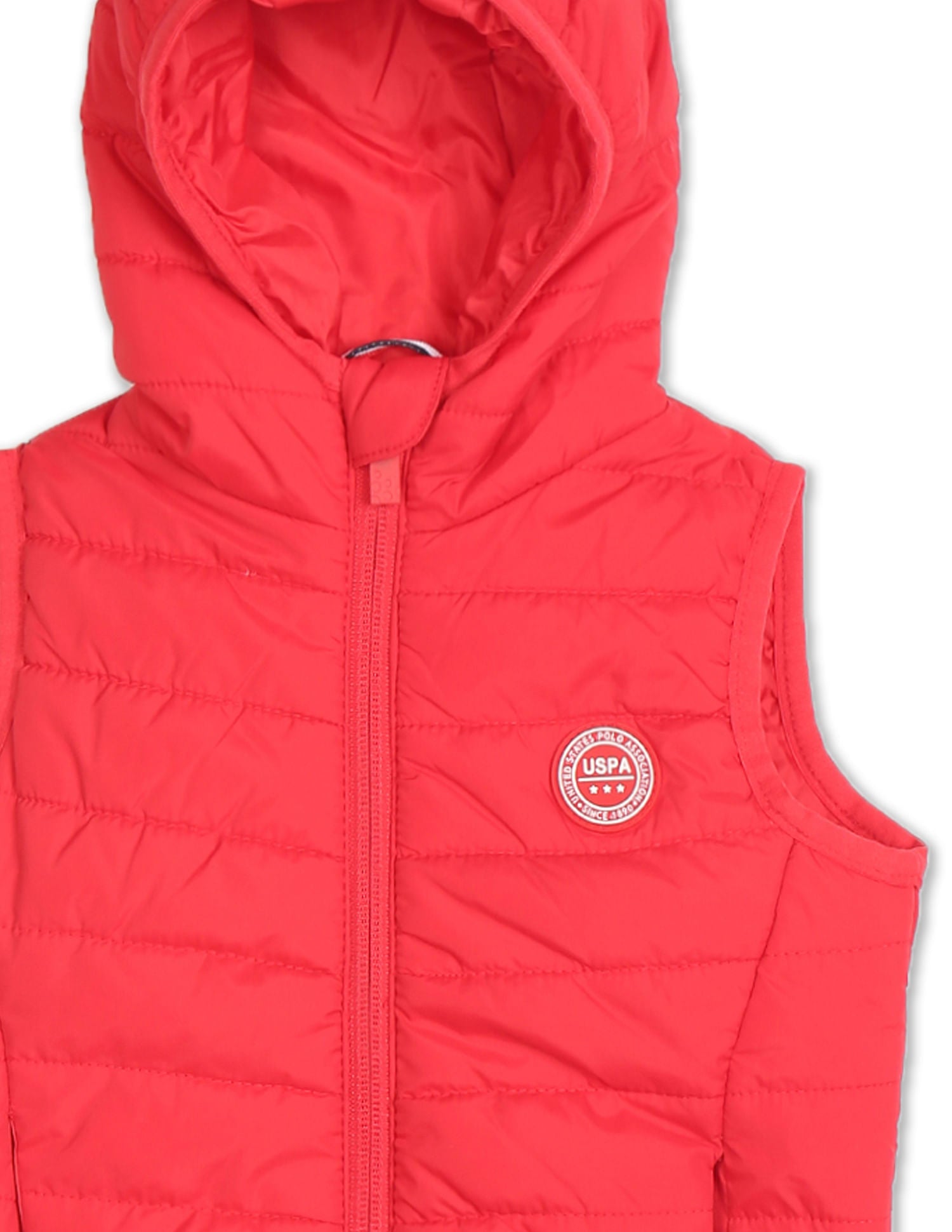 Sleeveless Hood Puffer Jacket Red - U.S. Polo Assn. India | Large