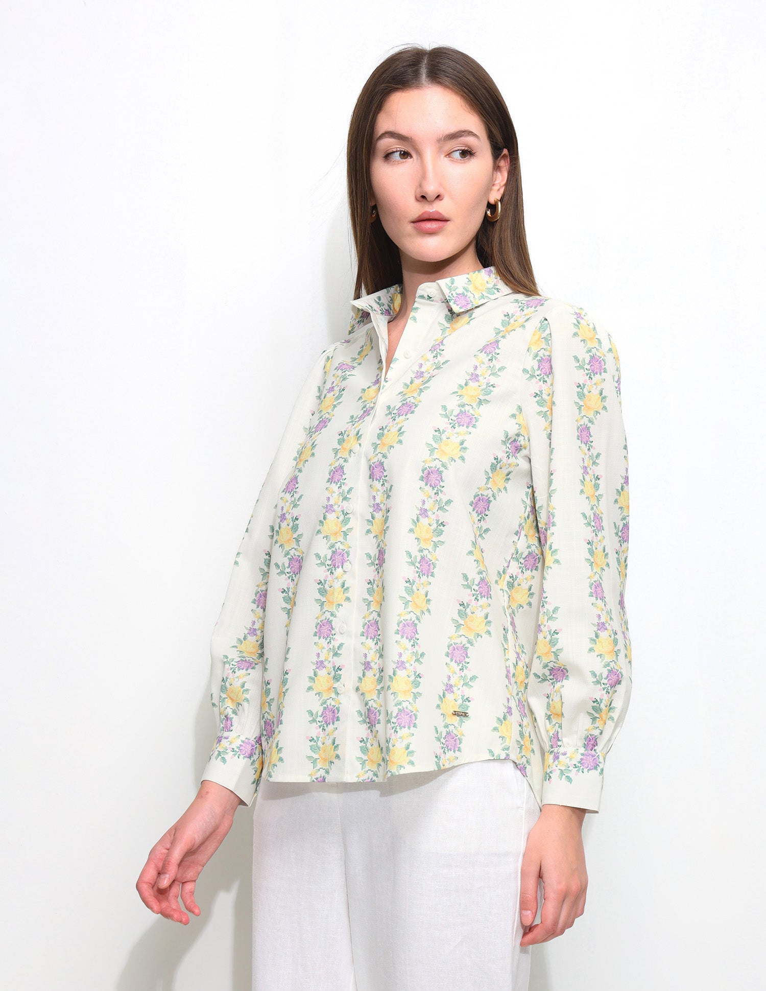 Floral Printed Regular Fit Shirt Off White - U.S. Polo Assn. India | Large