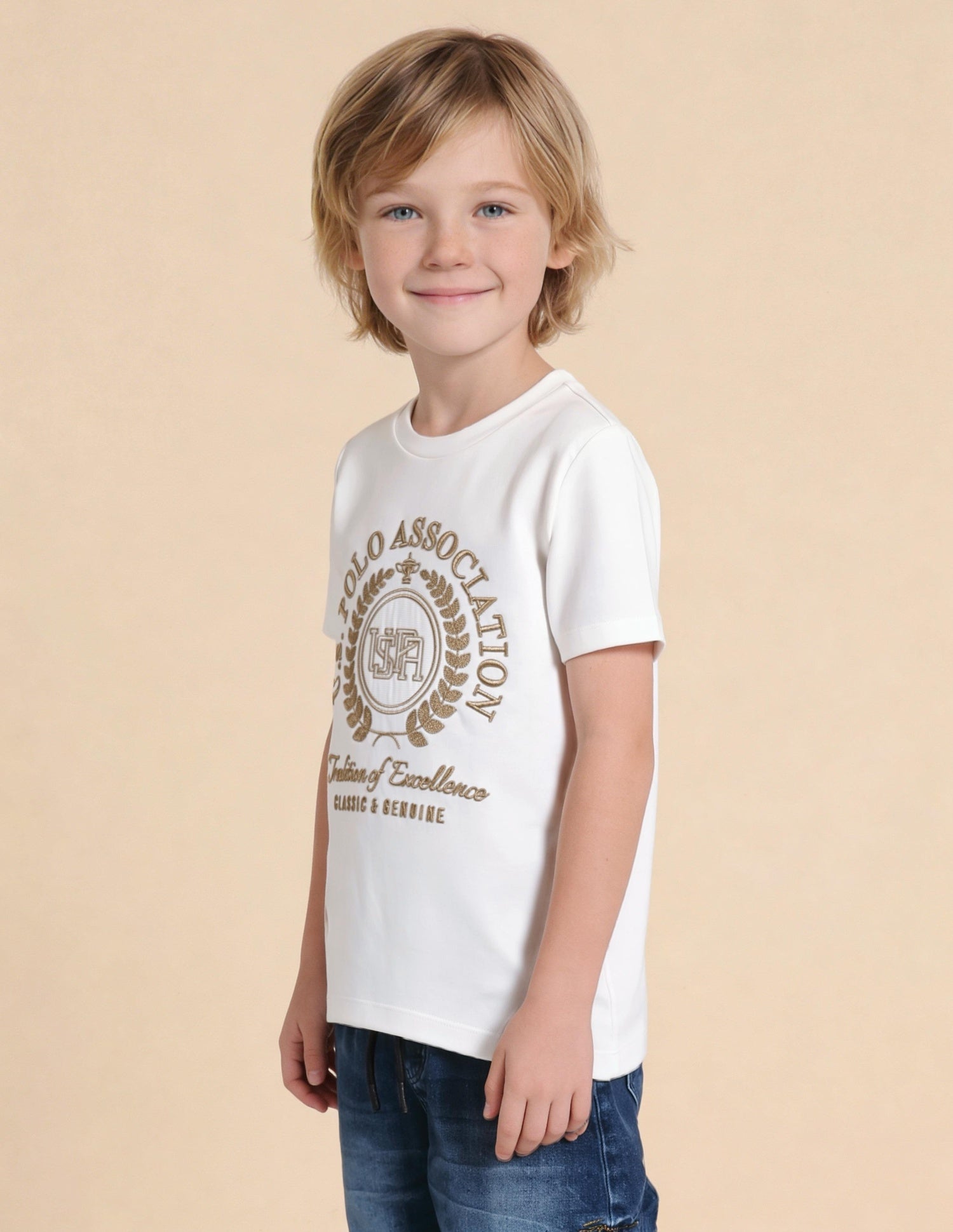 Graphic Brand Embroidered Regular Fit T-Shirt White - U.S. Polo Assn. India | Large
