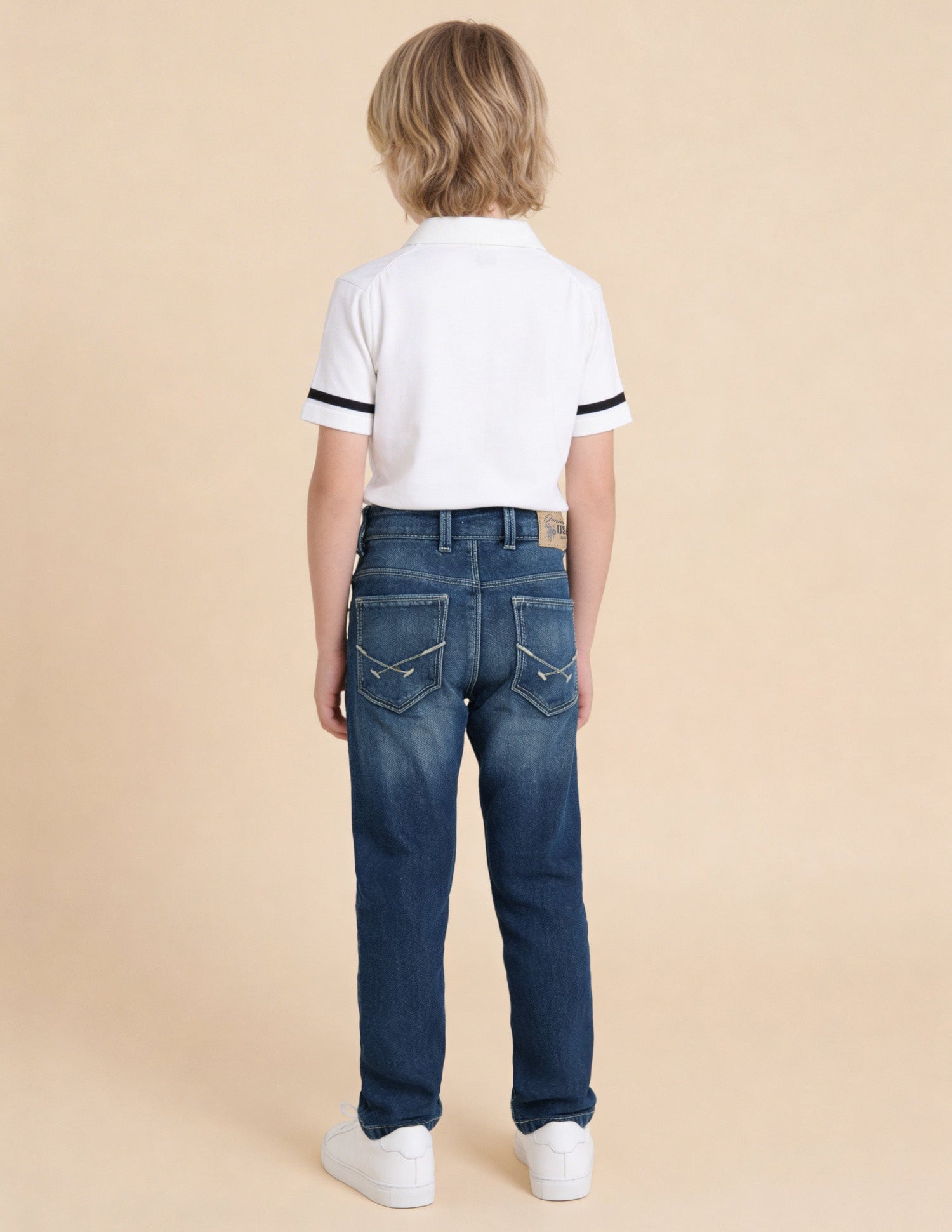 Whiskered Slim Fit Jeans Dark Blue - U.S. Polo Assn. India | Large