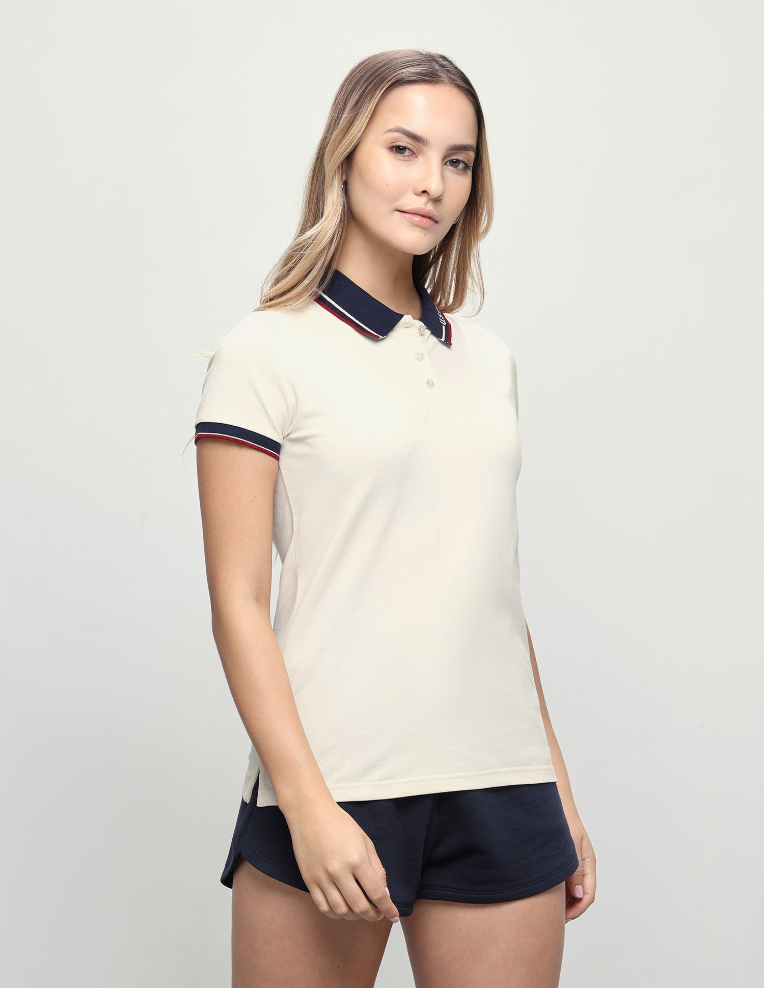 Solid Regular Fit Polo Shirt Ecru - U.S. Polo Assn. India | Large