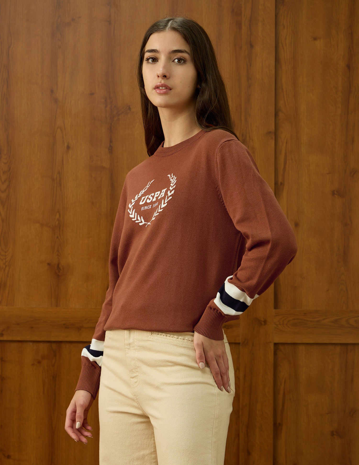 Brand Printed Relaxed Fit Sweater Yellow - U.S. POLO ASSN. | Large