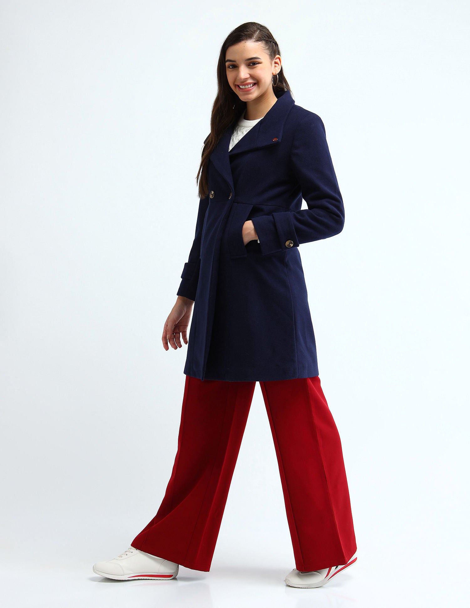 Double Breasted A Line Jacket Navy - U.S. POLO ASSN. | Large