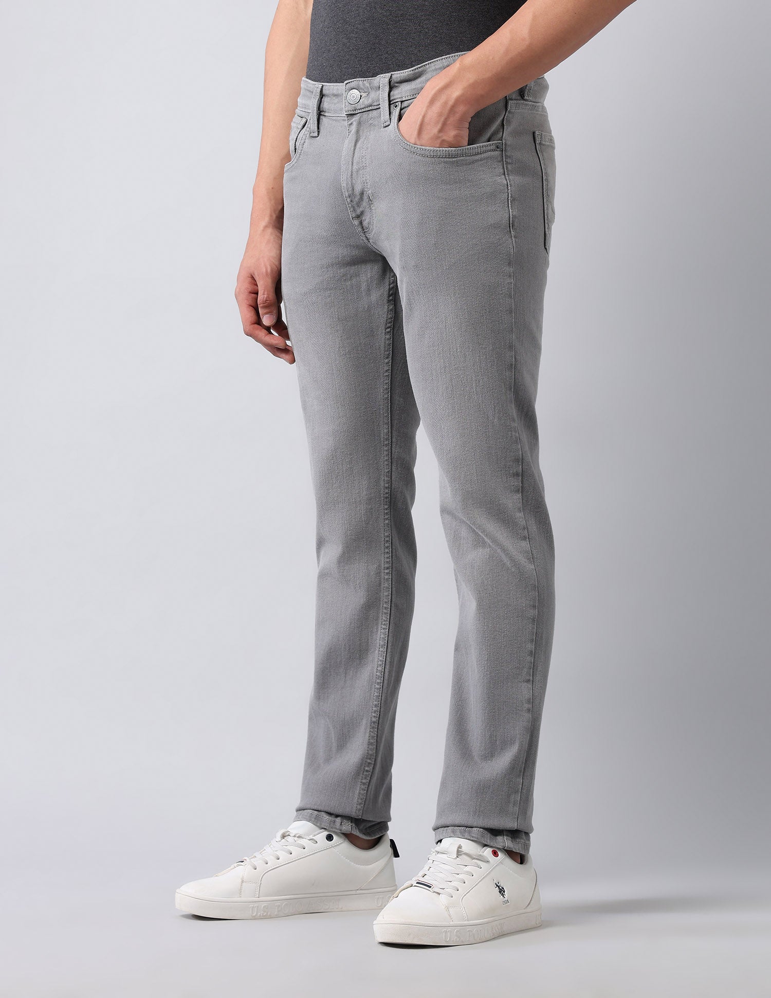 Brandon Slim Tapered Fit Grey Jeans Grey - U.S. POLO ASSN. | Large