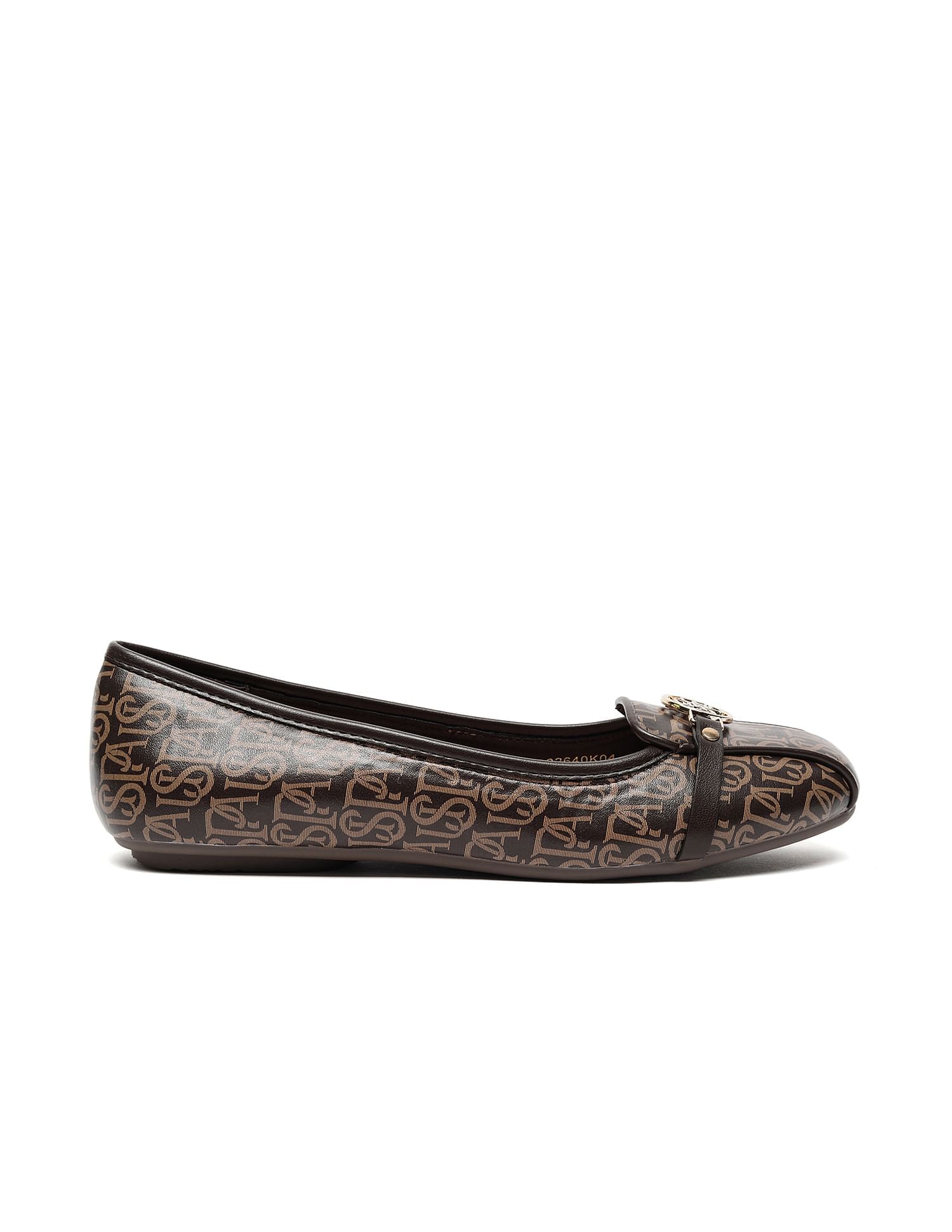 Alina 2.0 Brown Monogram Print Ballerinas Brown - U.S. Polo Assn. India | Large