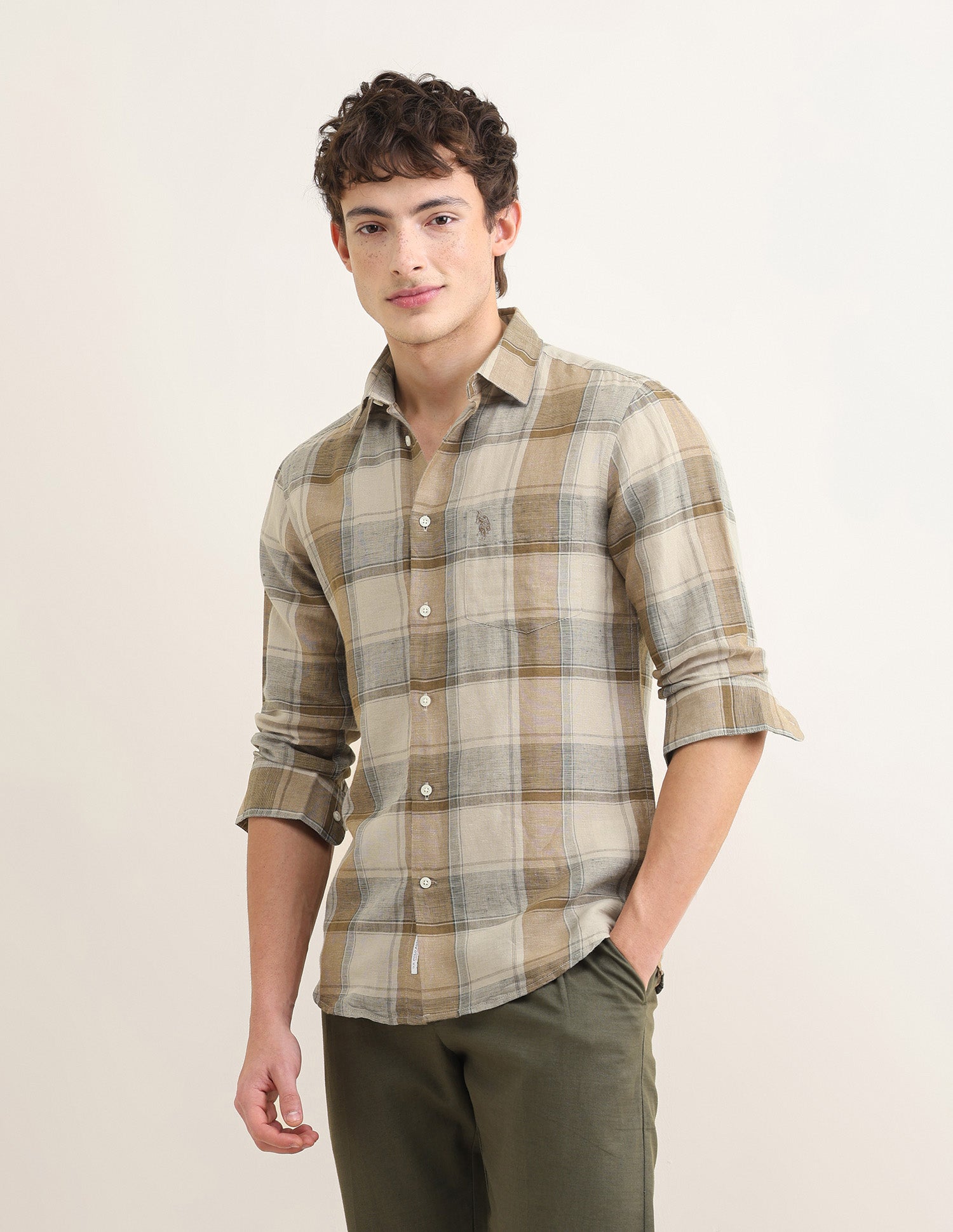 Sotogrande Regular Fit Shirt Brown - U.S. Polo Assn. India | Large