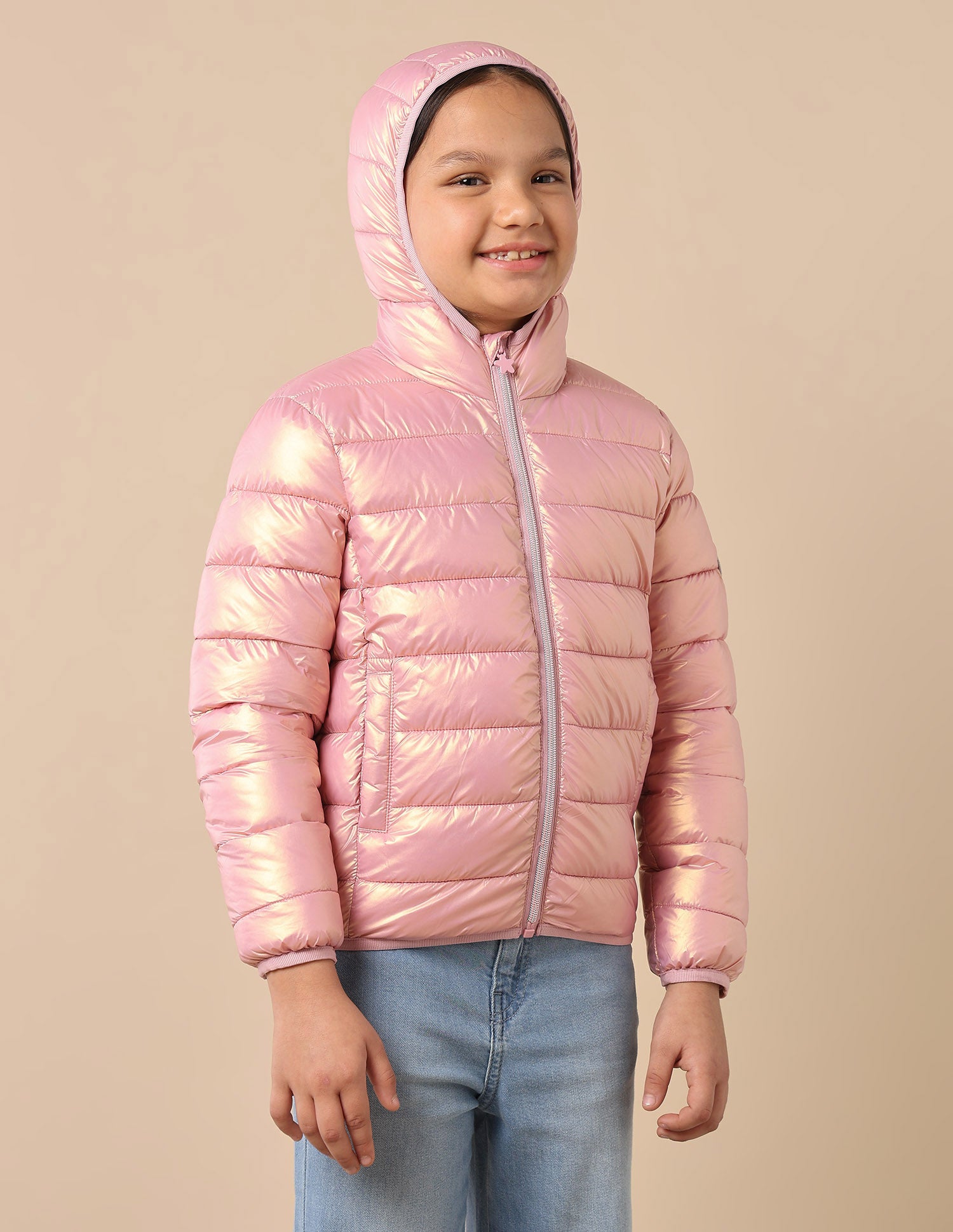 Girls Nylon Puffer Jacket Light Pink - U.S. POLO ASSN. | Large