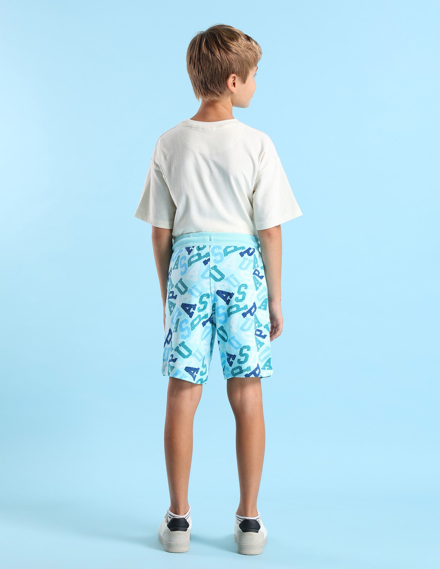 Boys Brand Printed Shorts Light Blue - U.S. POLO ASSN. | Large