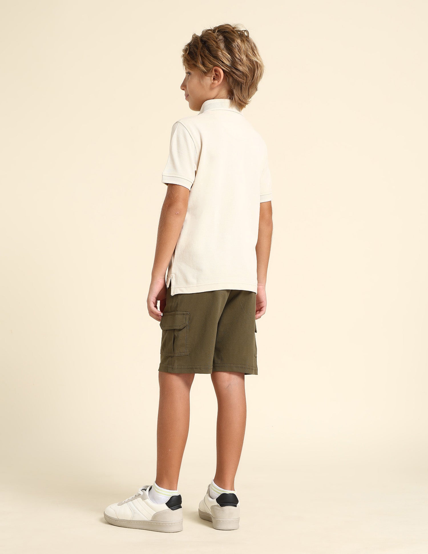 Boys Regular Fit Solid Polo Shirt Beige - U.S. POLO ASSN. | Large