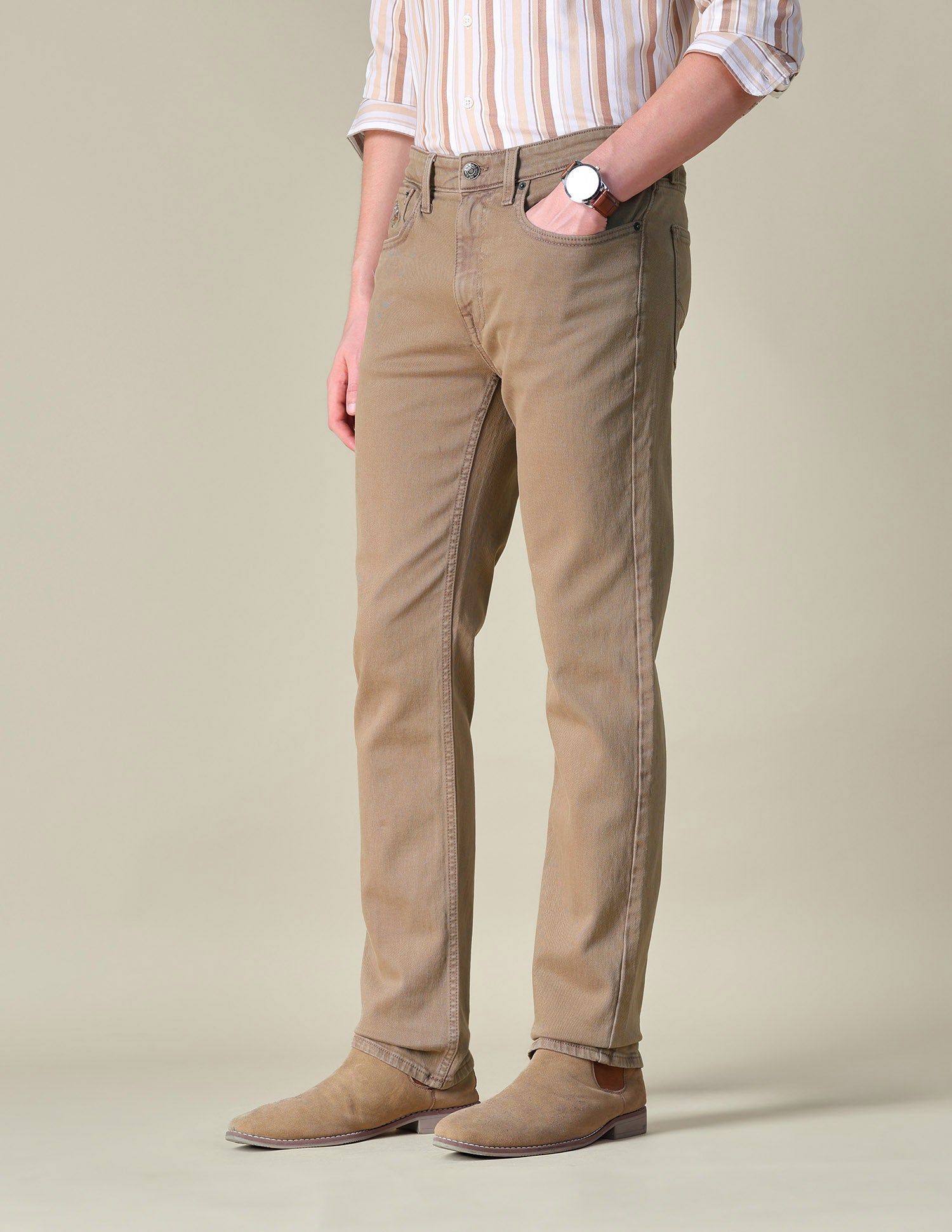 Slim Straight Fit Brown Jeans Brown - U.S. POLO ASSN. | Large