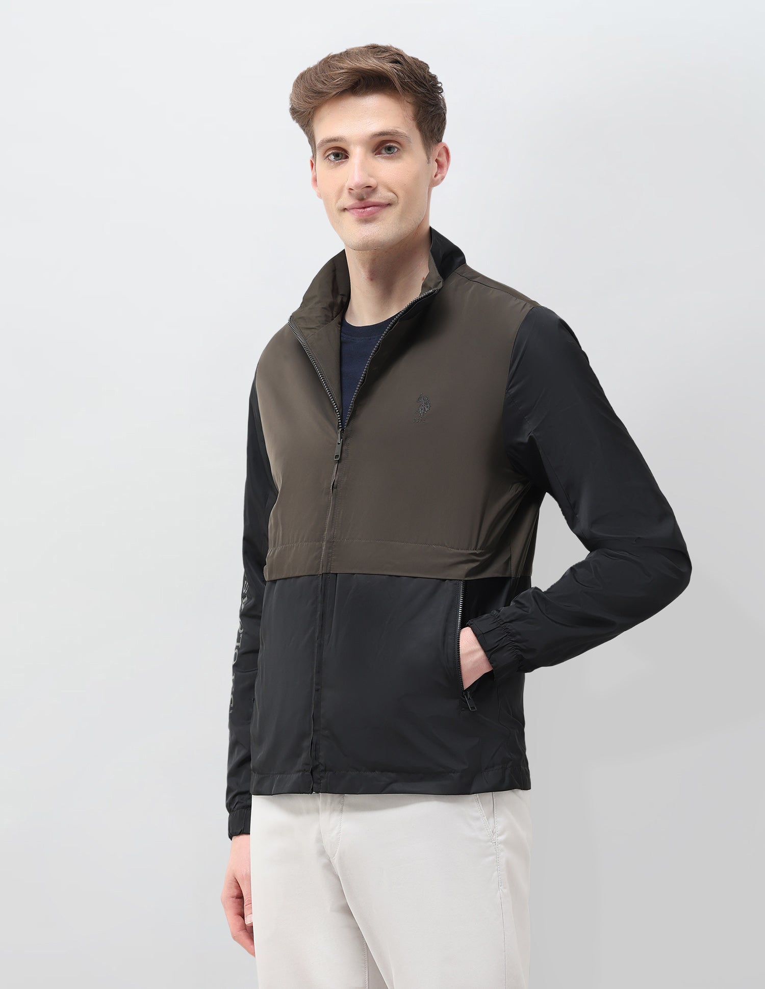 Colour Blocked Windcheater Reversible Jacket Jacket Black - U.S. POLO ASSN. | Large