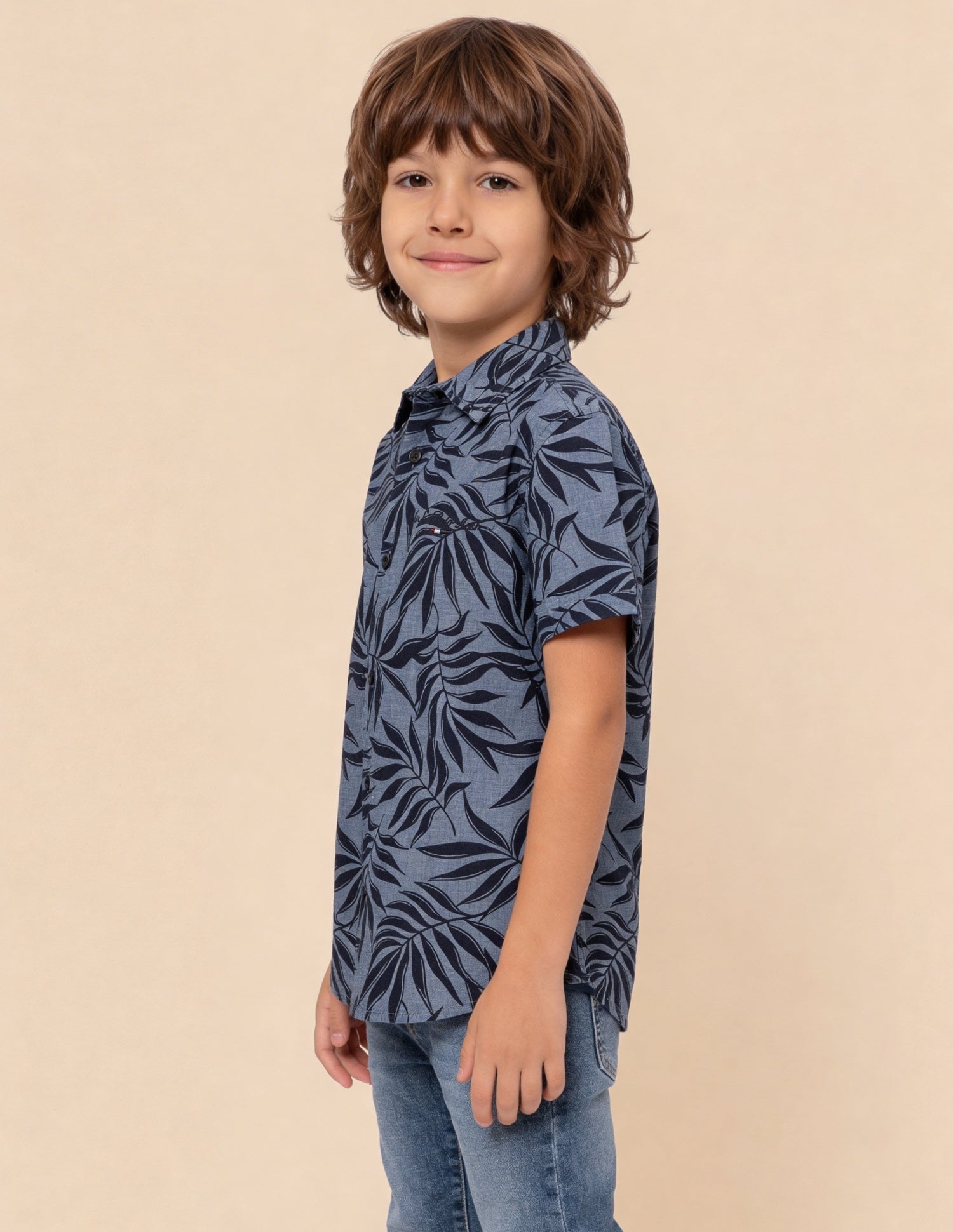 Tropical Printed Regular Fit Shirt Indigo - U.S. Polo Assn. India | Large