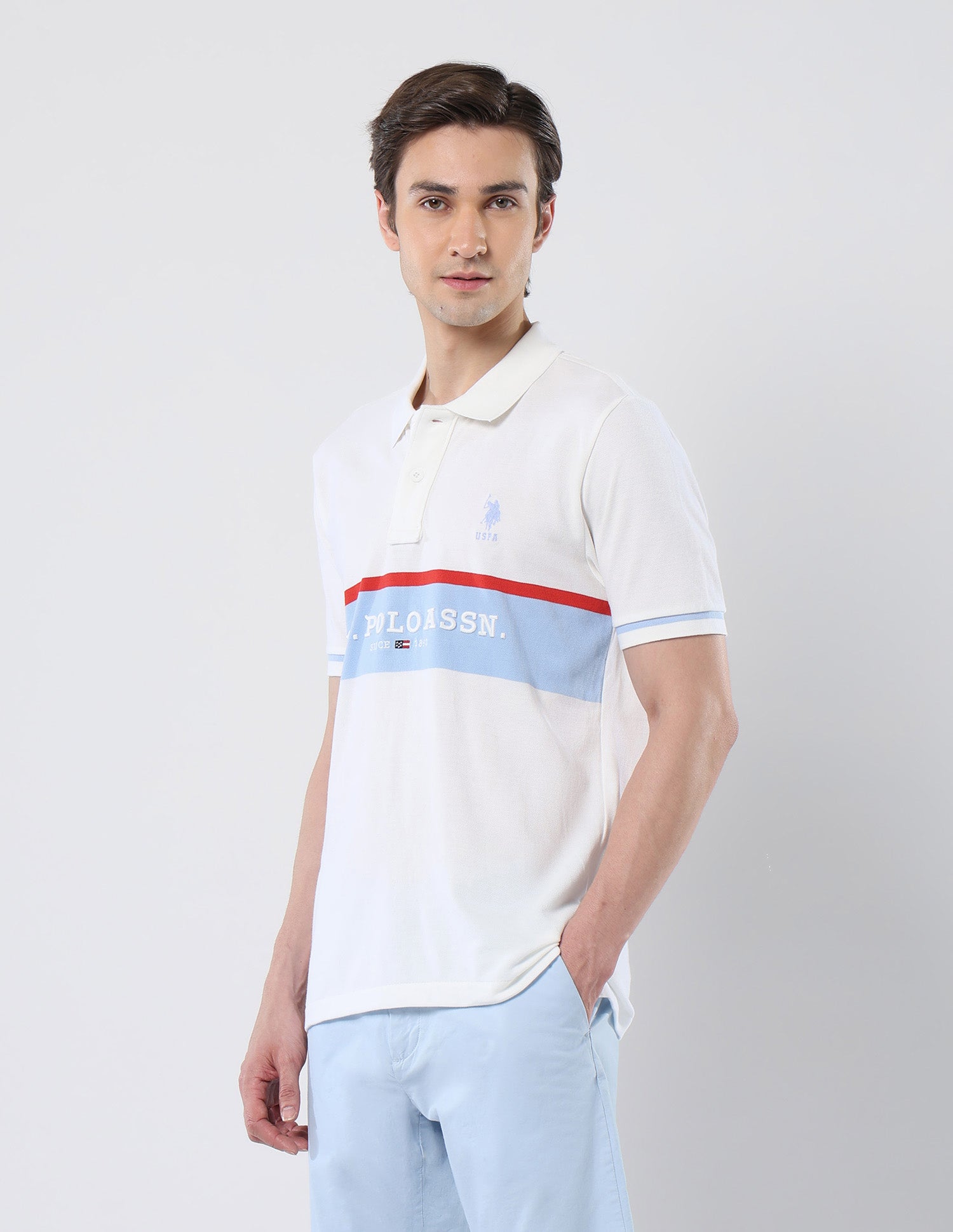 Brand Embroidered 135 Anniversary Polo Shirt White - U.S. Polo Assn. India | Large