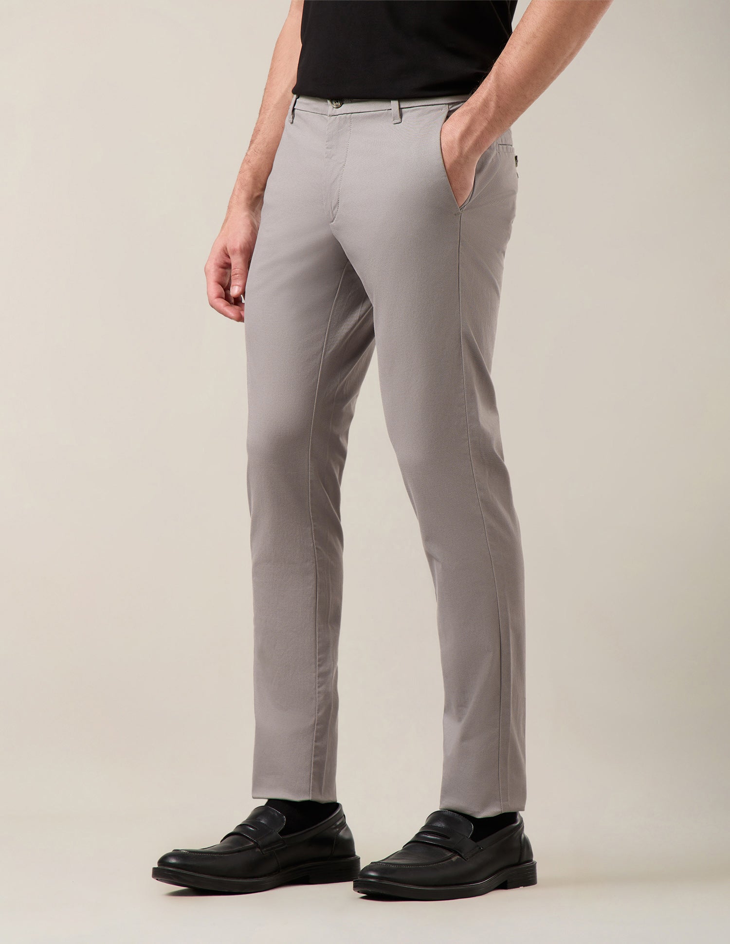 Denver Slim Fit Twill Trousers Grey - U.S. Polo Assn. India | Large