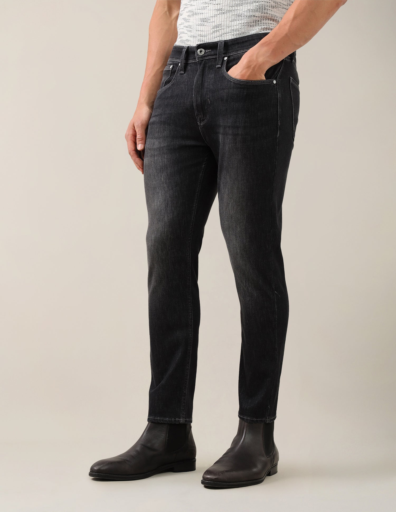 Cole Comfort Cropped Fit Black Jeans Black - U.S. Polo Assn. India | Large